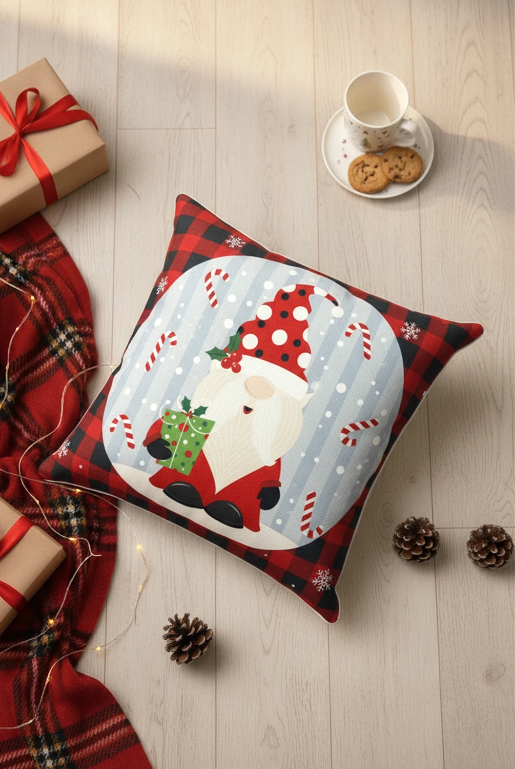 Christmas Pötikare Noel Babalı Kırlent 43x43cm