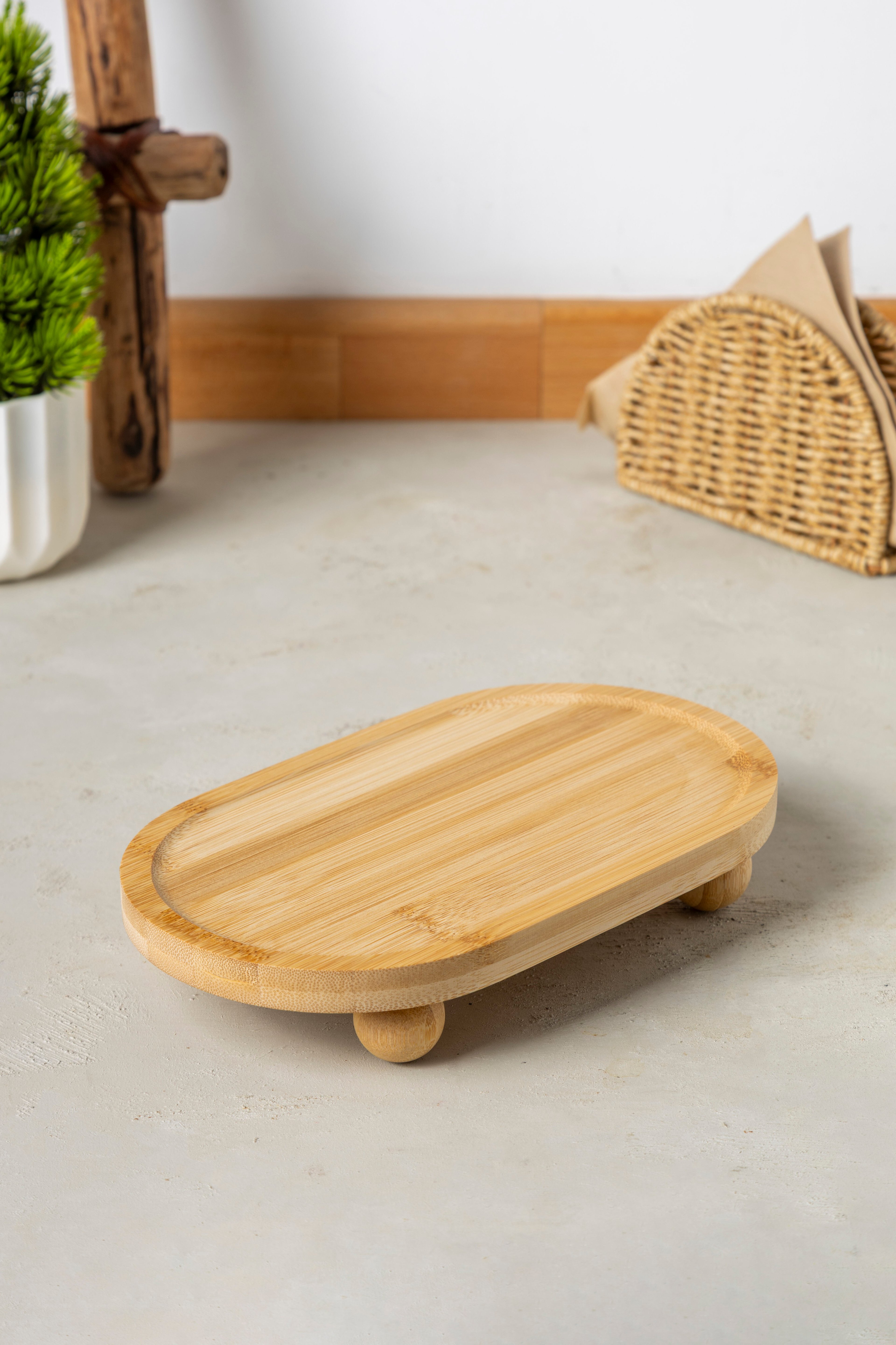 Noli Oval Bambu Sunumluk