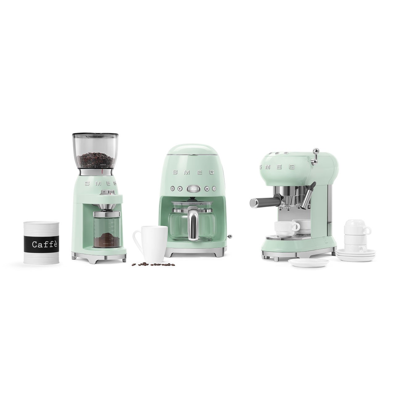 SMEG Kahve Öğütme Makinesi Cgf01Pgeu Retro Serisi Pastel Yeşil