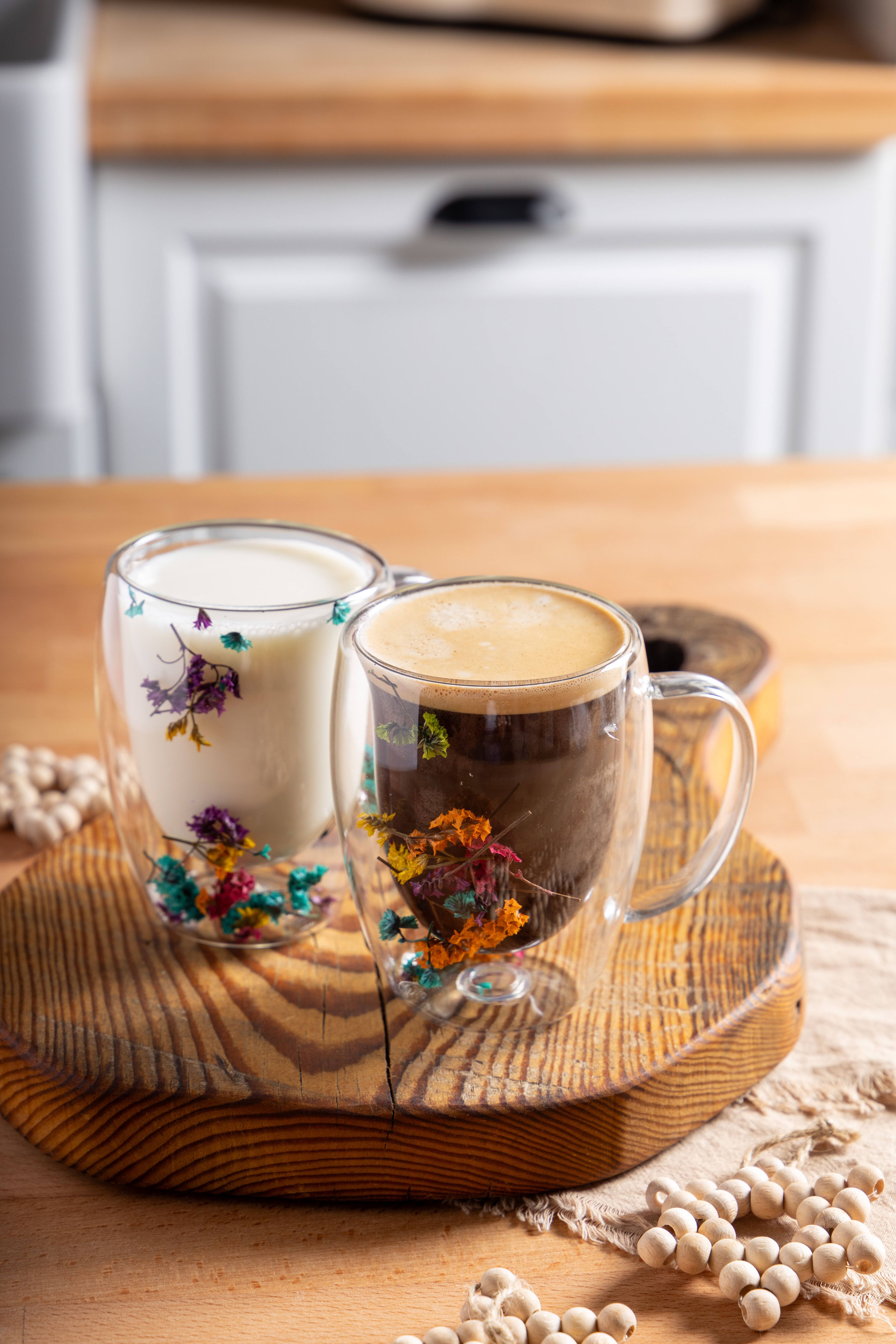 Flow 2 Li Çift Cidarlı Çiçekli Bardak 250Ml
