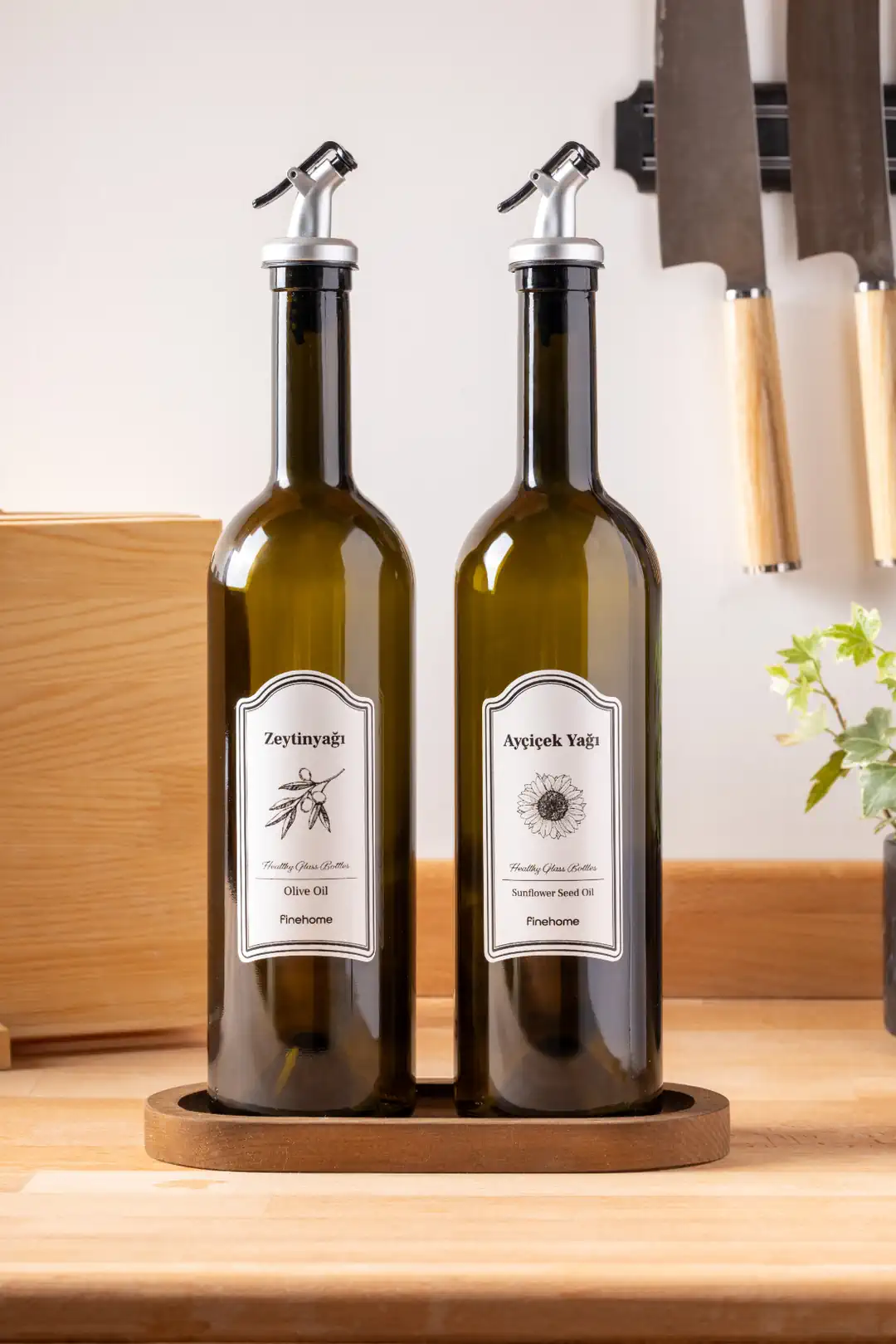 Baena 2'li Standlı Yağlık 750ml Ceviz