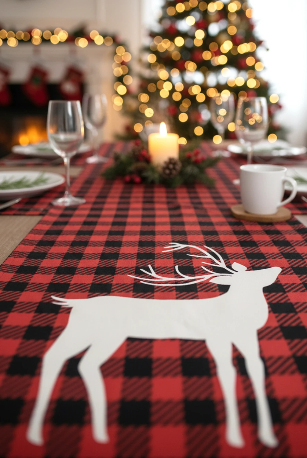 Christmas Pötikare Geyikli Runner 40x140cm