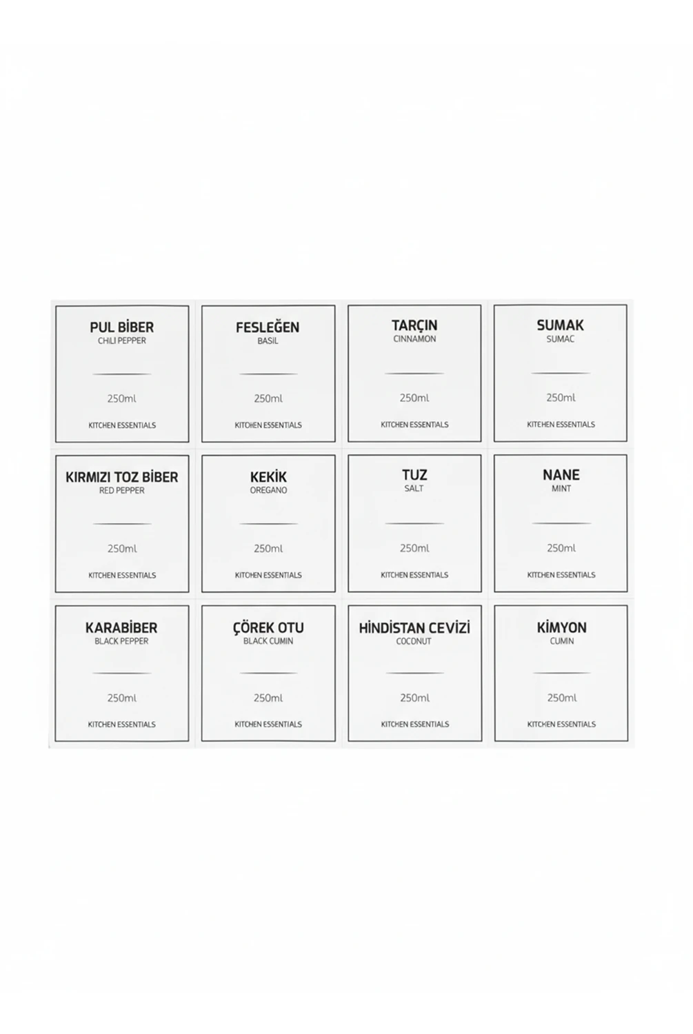 Porto 12'li Bambu Kapak Kelepçeli Cam Baharatlık 200 ml.