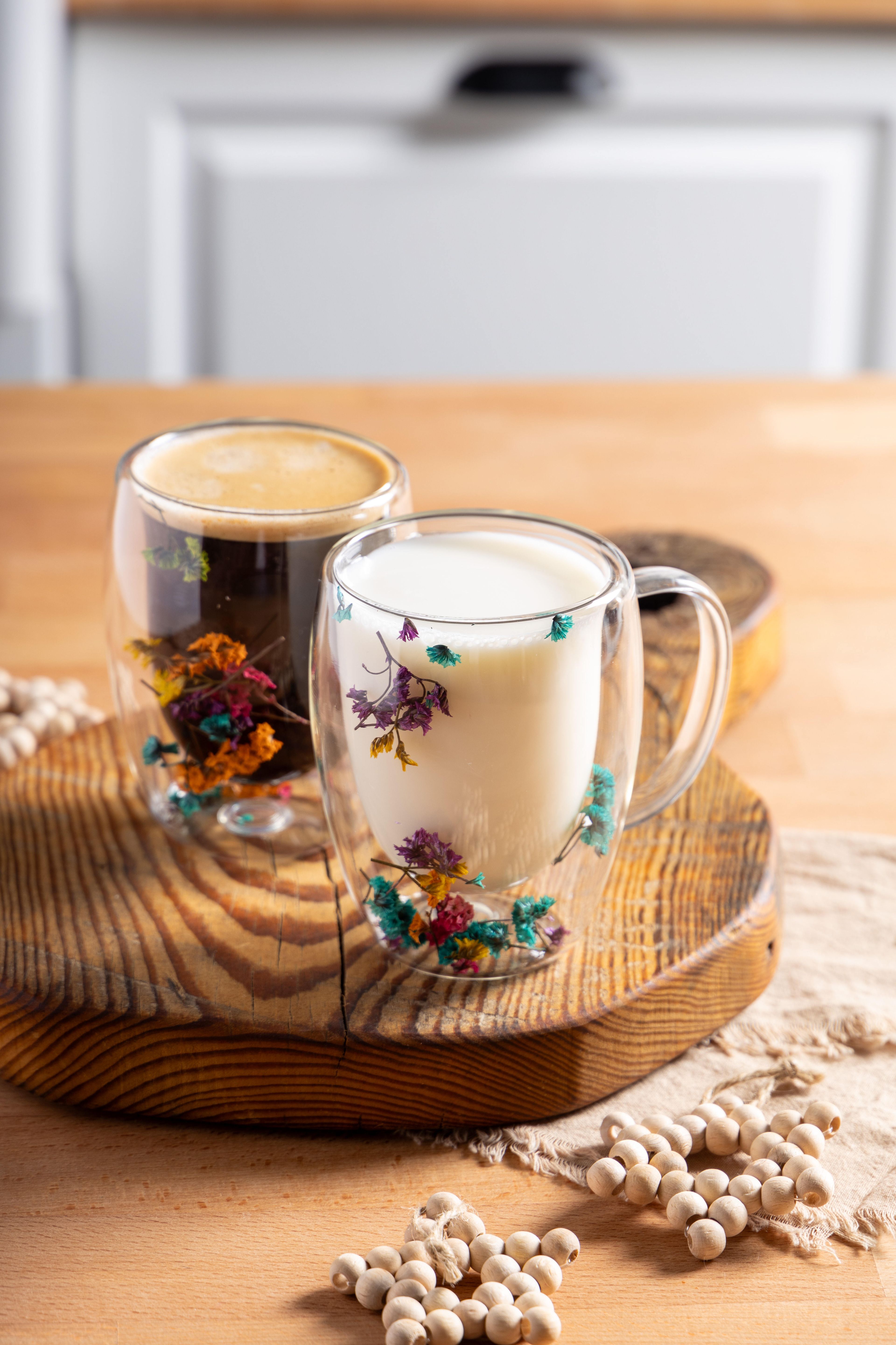 Flow 2 Li Çift Cidarlı Çiçekli Bardak 250Ml