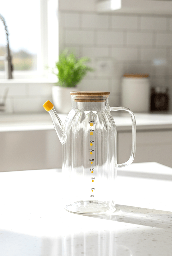 Verona Bambu Kapaklı Yağlık 1000ml