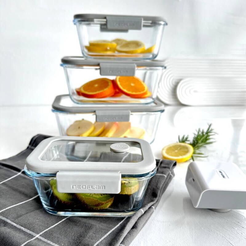 Fika Glace Vakumlu Cam Saklama Kabı 1900ML Gri