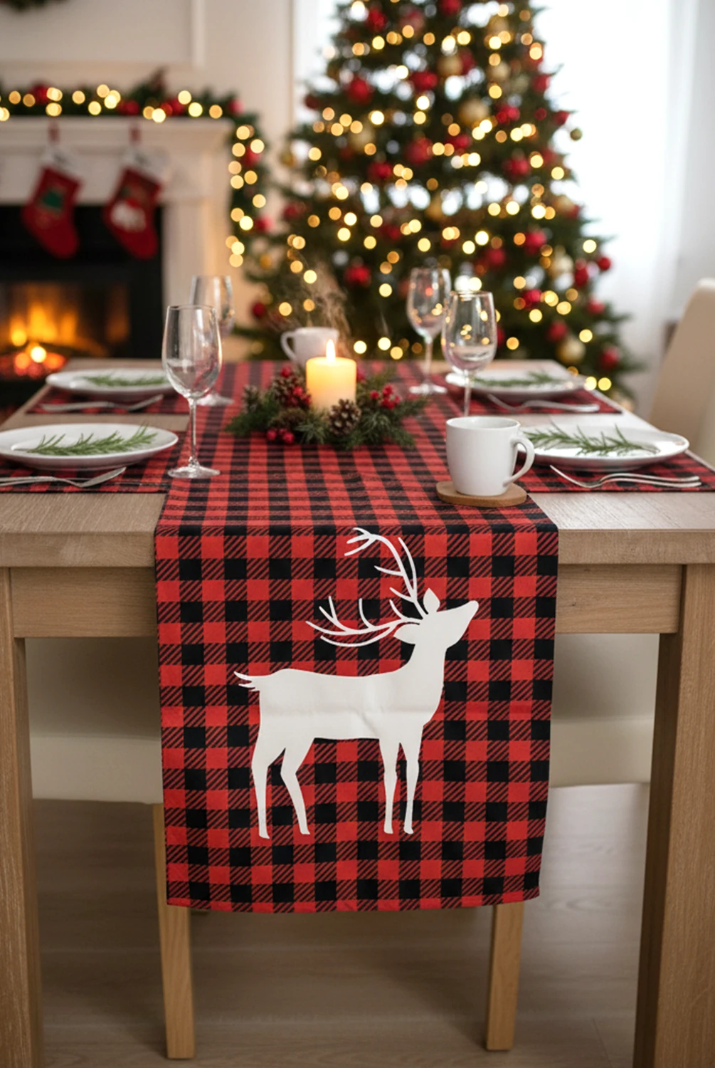 Christmas Pötikare Geyikli Runner 40x140cm