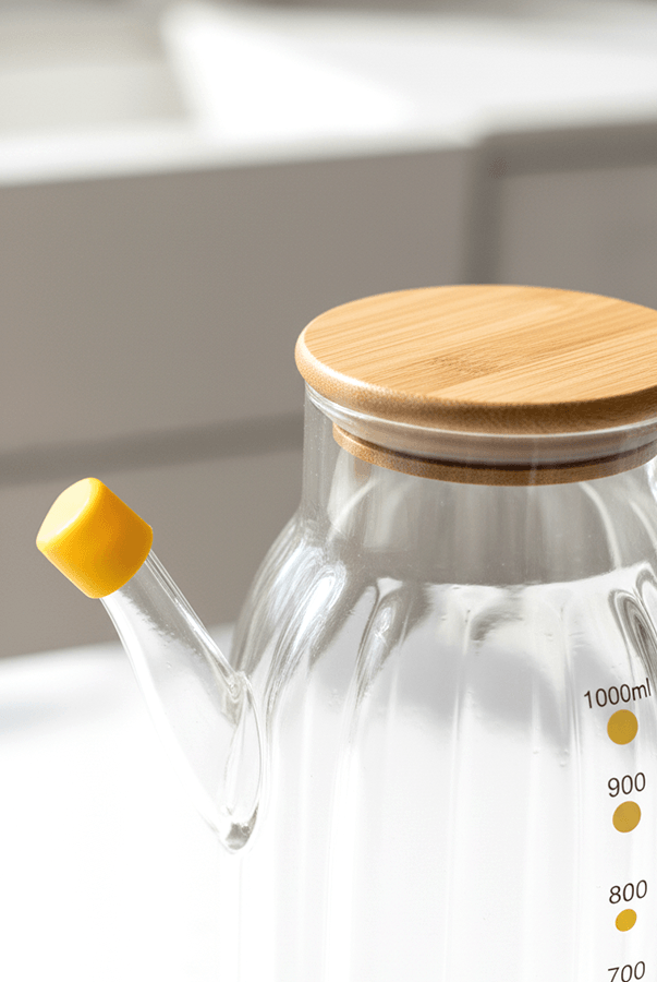 Verona Bambu Kapaklı Yağlık 1000ml