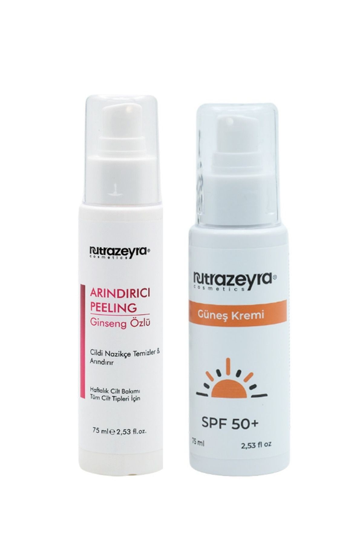 Nutrazeyra 50 Spf Suya Dayanıklı Güneş Kremi Ve Yüz Peelingi Cilt Bakım Seti