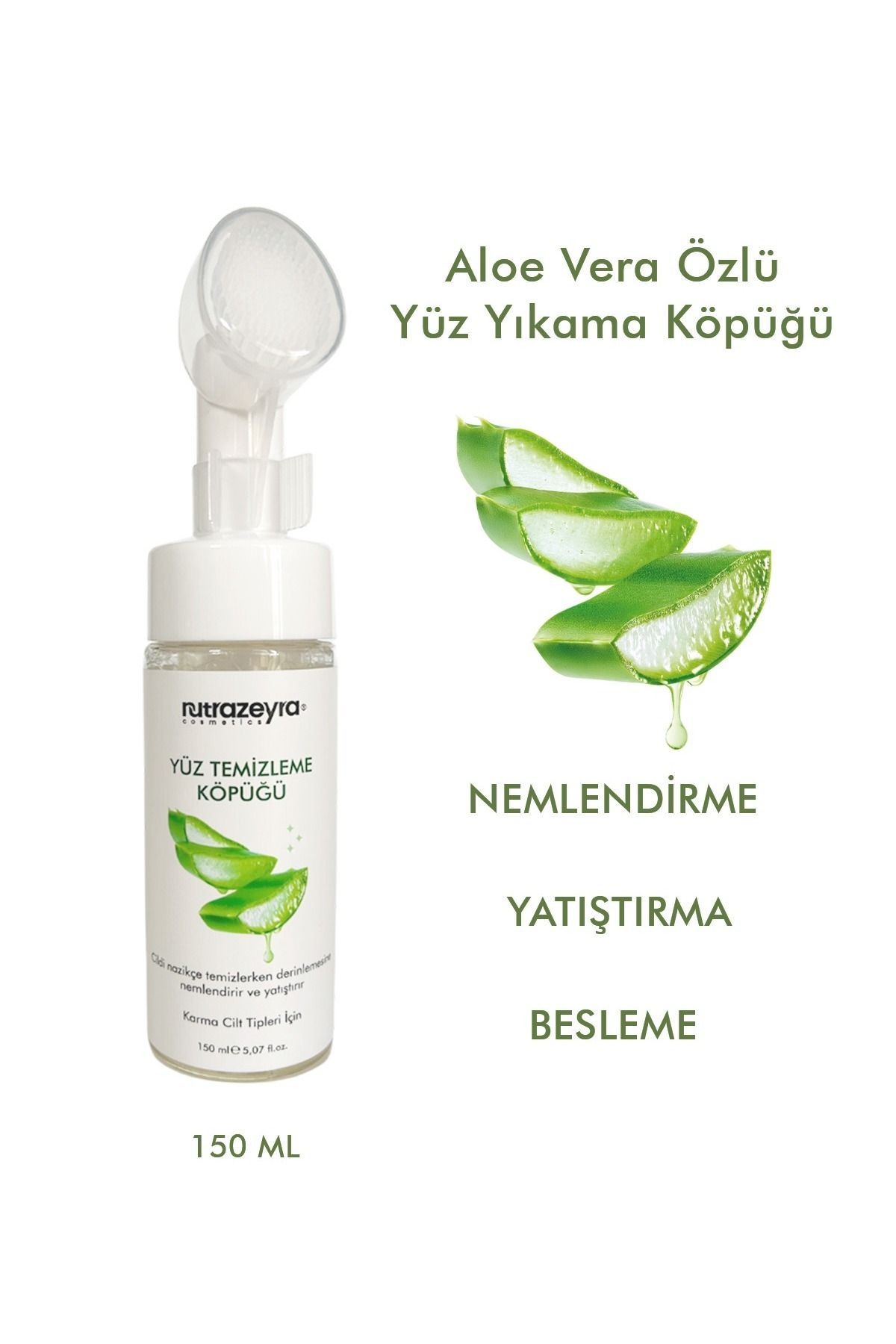 Nutrazeyra Aloe Vera Özlü Nemlendirici Yatıştırıcı Ve Bariyer Onarıcı Yüz Yıkama Köpüğü