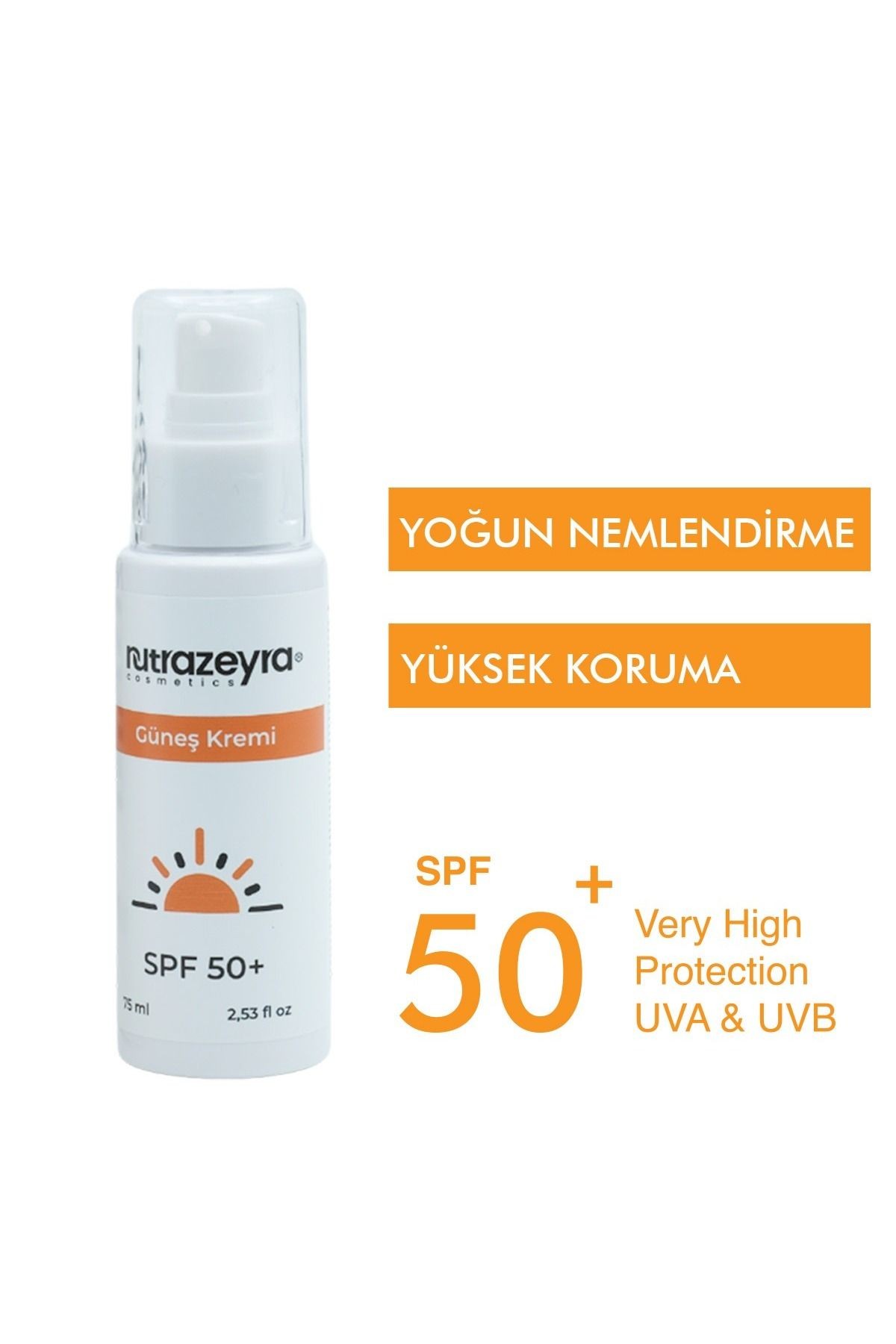 Nutrazeyra Yüksek Koruma Nemli, Kuru Ciltler Için 50 Spf Güneş Kremi Aydınlatıcı Leke Karşıtı Arbutin Serum