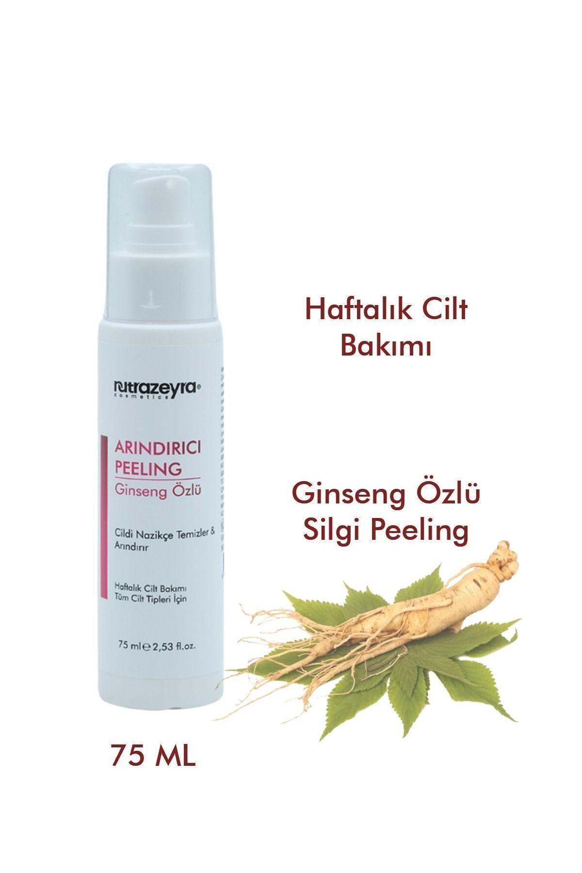 Nutrazeyra Ginseng Özlü Arındırıcı Peeling Anında Etki Cilt Tonu Dengeleyici Aydınlatıcı Etki 75 ml