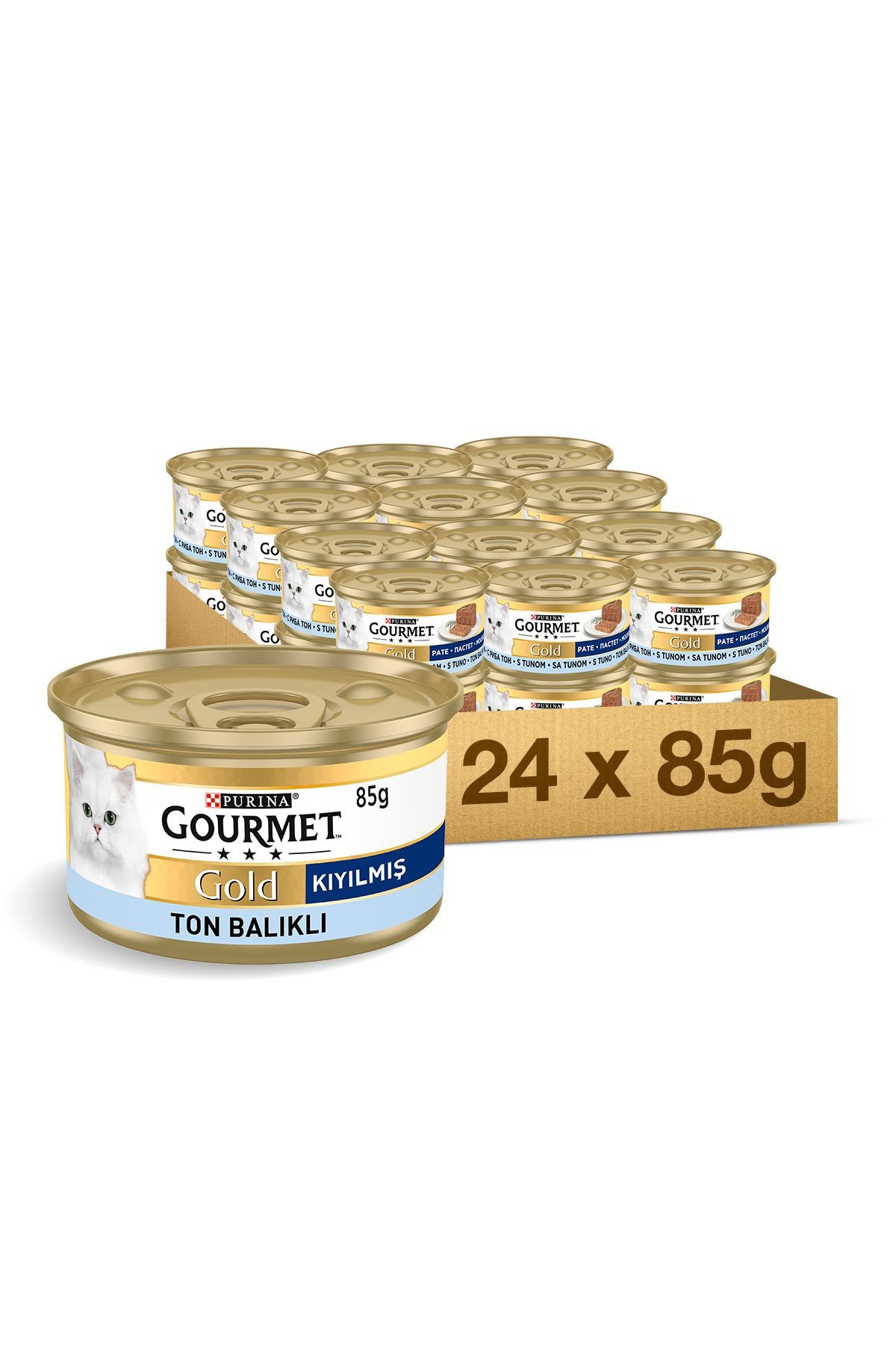 Gourmet Gold Kiyilmiş Tonlu Kedi Yaş Mama 24 Adet X 85G