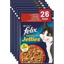 Felix Sensation Siğir & Domatesli Kedi Yaş Mama 26 Adet X 85G