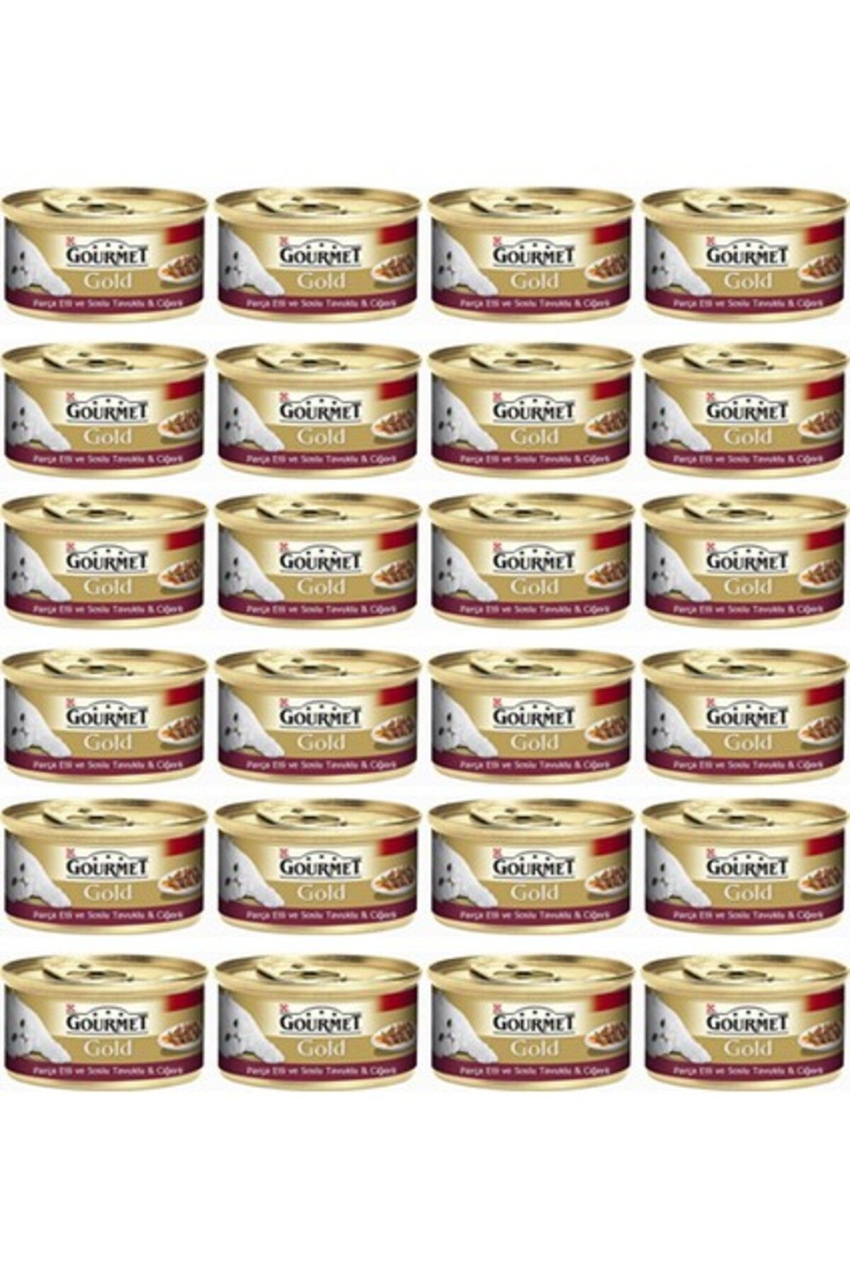 Gourmet Gold Parça Etli Ve Soslu Tavuk Ciğerli Kedi Yaş Mama24 Adet X 85G