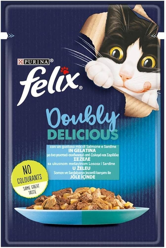 Felix Çifte Lezzet Sardalya & Somon Kedi Yaş Mama 26 Adet X 85G