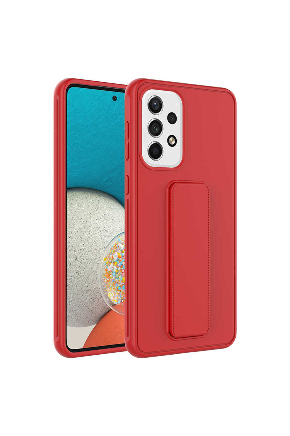 Galaxy A23 Kılıf OMSY Qstand Kapak - Koyu Yeşil