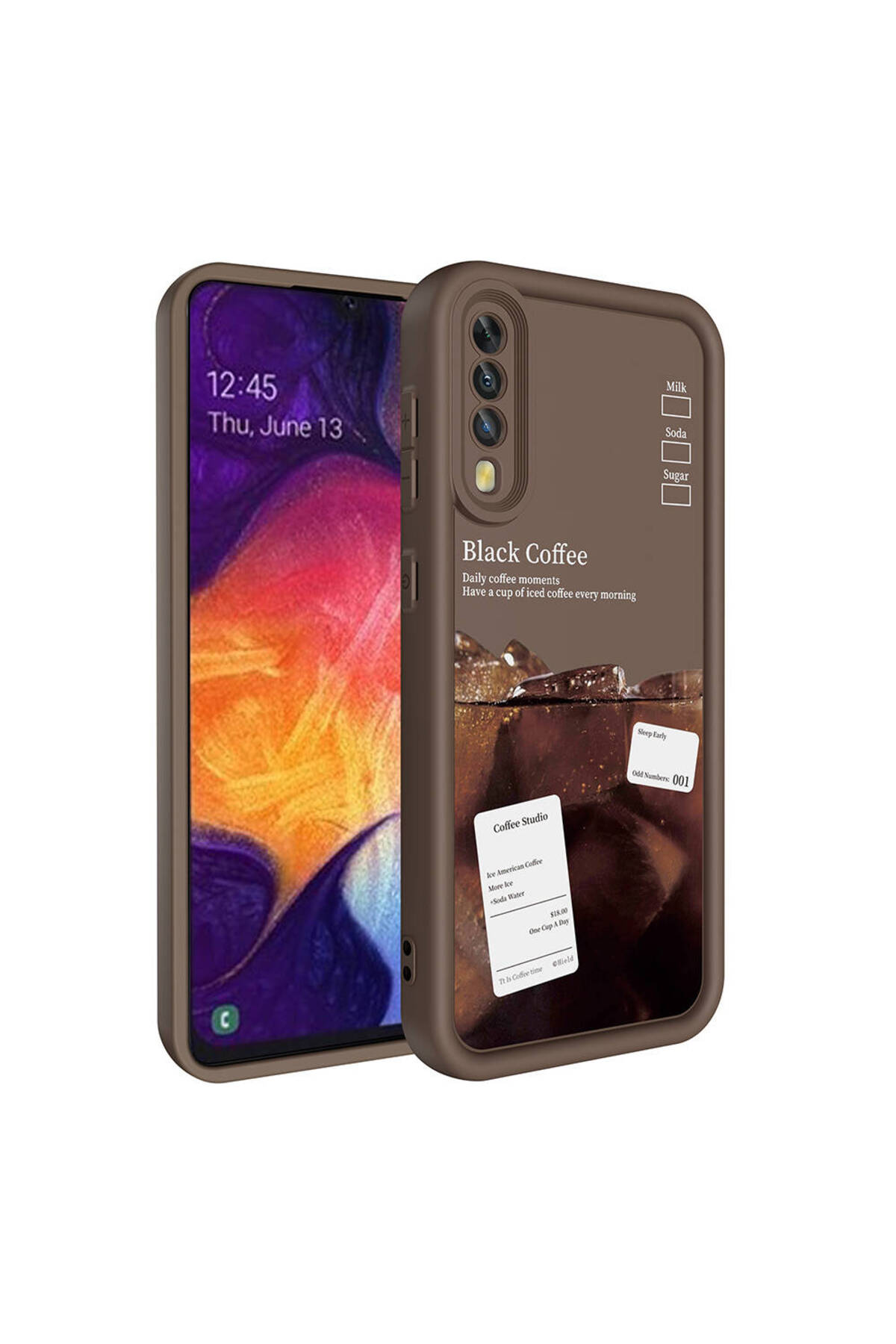 Galaxy A50 Kılıf Kamera Korumalı Baskılı Arka Yüzey MKST Klas Kapak - Siyah