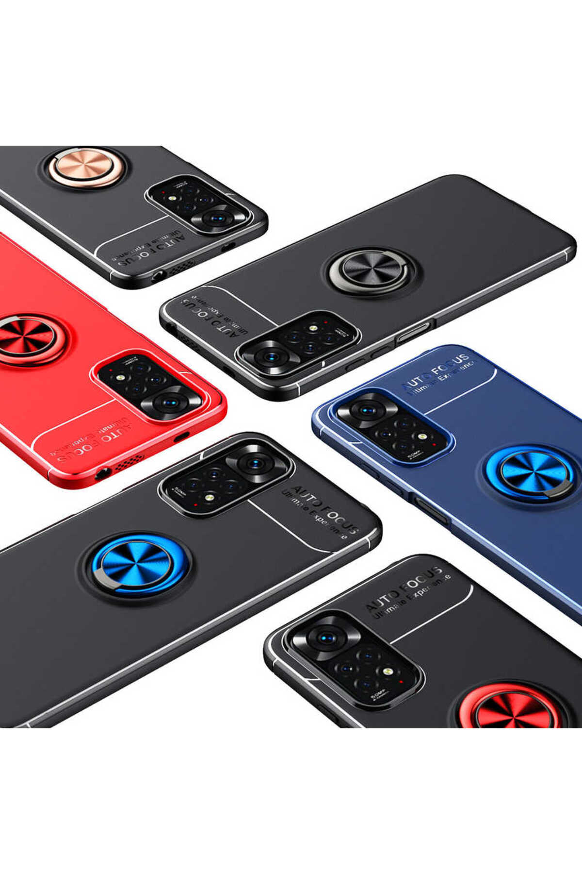 Redmi Note 11 Global Kılıf SYS Ravel Silikon Kapak - Siyah-Mavi