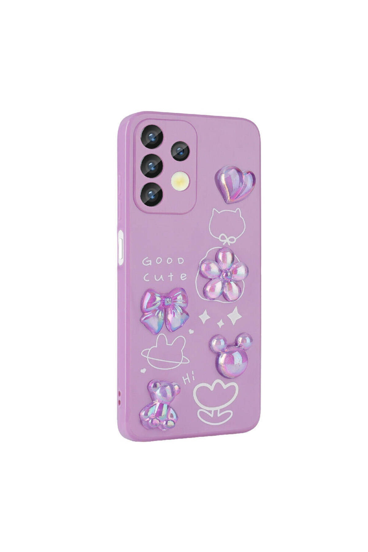 Galaxy A32 4G Kılıf Kabartma Figürlü Parlak F10T Toys Silikon Kapak - Beyaz