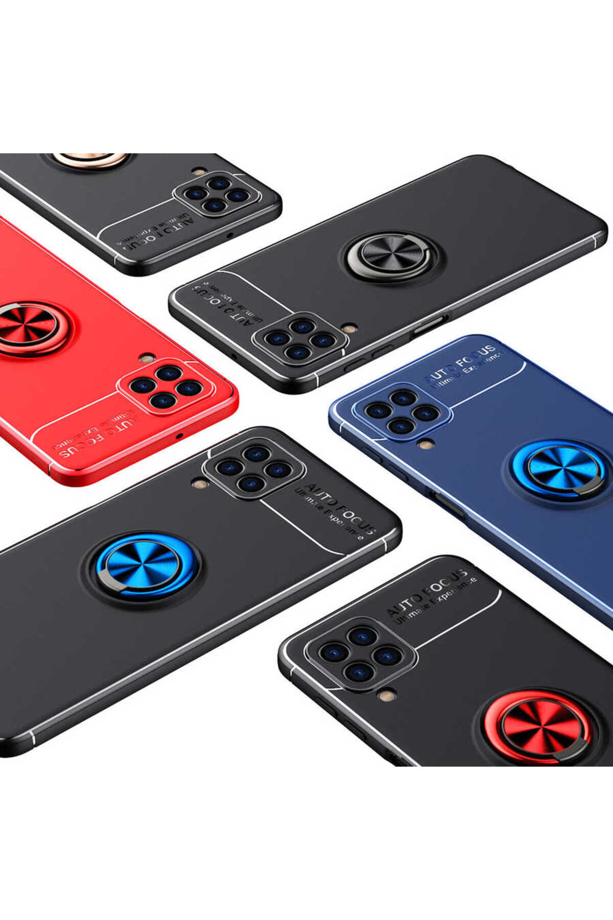 Galaxy M22 Kılıf MSCS Ravel Silikon Kapak - Siyah-Rose Gold