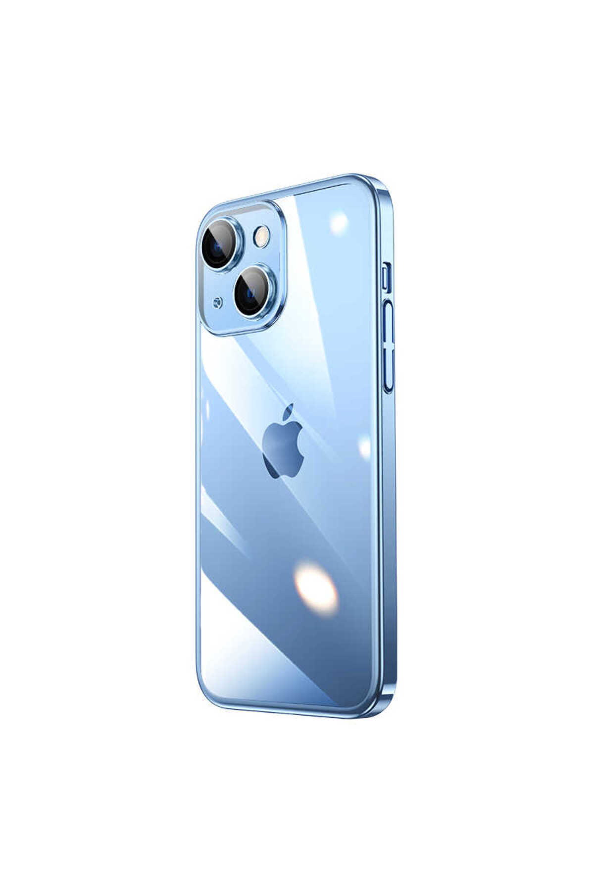 iPhone 13 Uyumlu Sert PC Renkli Çerçeveli TLZN Riksos Kılıf-Mavi