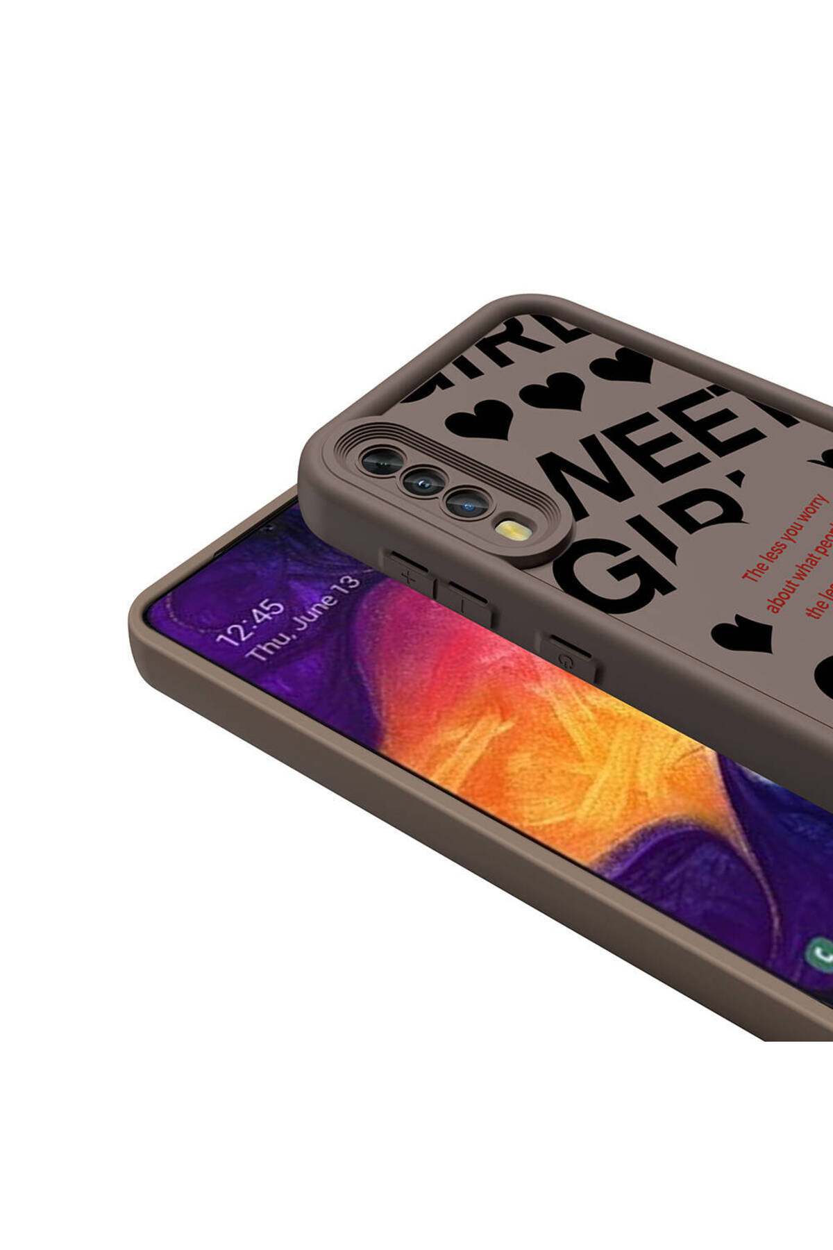 Galaxy A50 Kılıf Kamera Korumalı Baskılı Arka Yüzey MKST Klas Kapak - Siyah