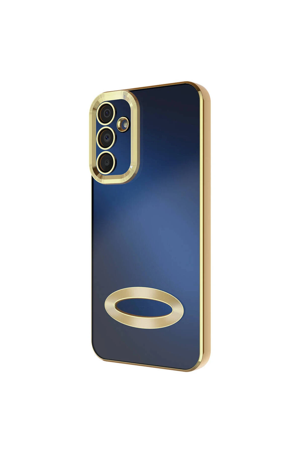 Galaxy A25 Kılıf Kamera Korumalı Logo Gösteren UCY Omega Kapak - Gold