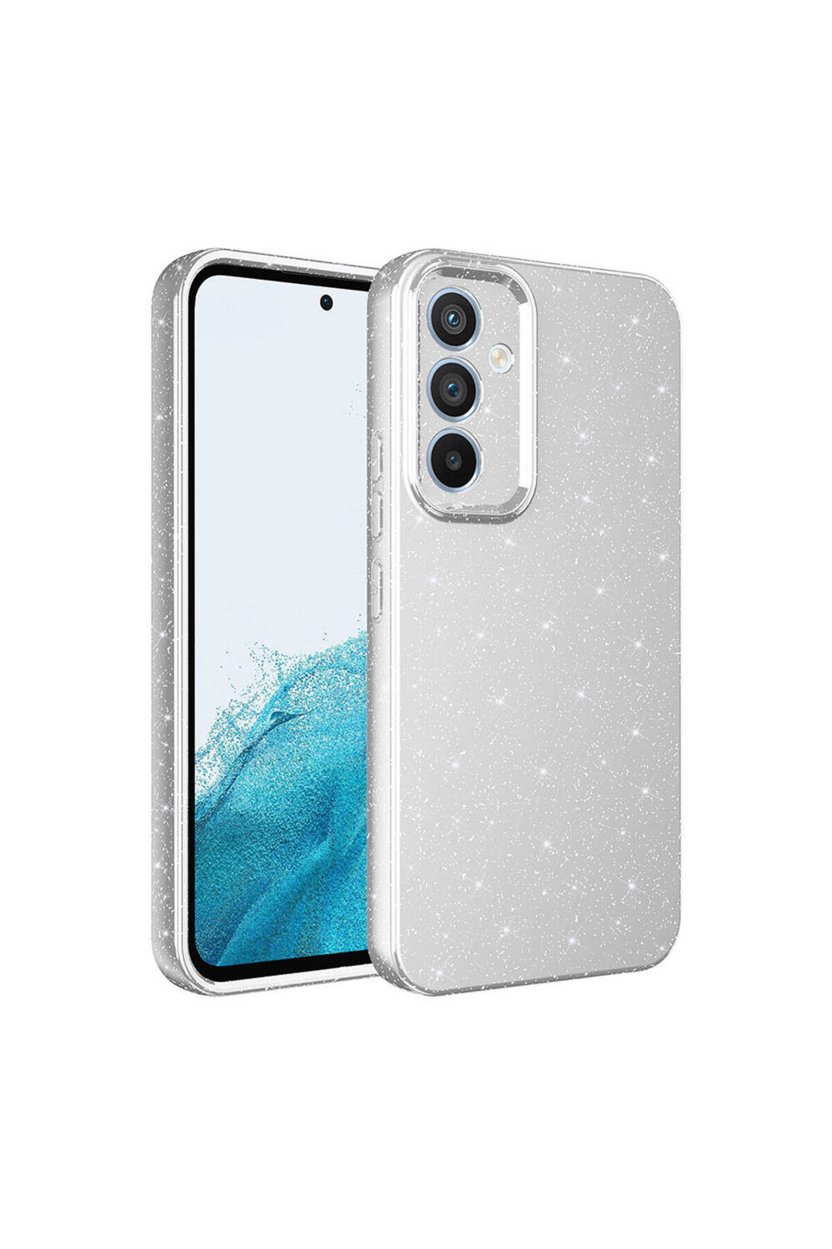 Galaxy A35 Kılıf Kamera Korumalı Simli Lüks Zore Koton Kapak - Turuncu