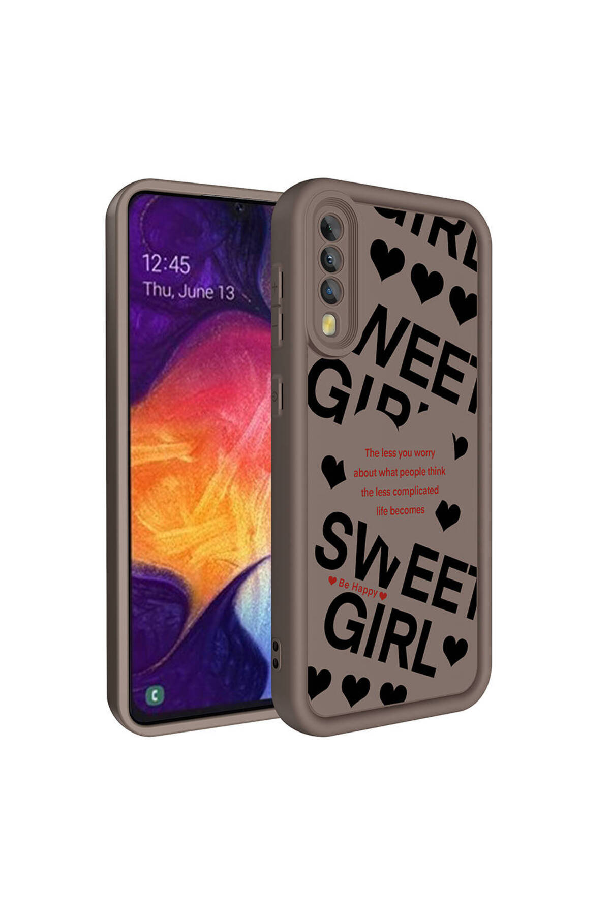 Galaxy A50 Kılıf Kamera Korumalı Baskılı Arka Yüzey MKST Klas Kapak - Siyah