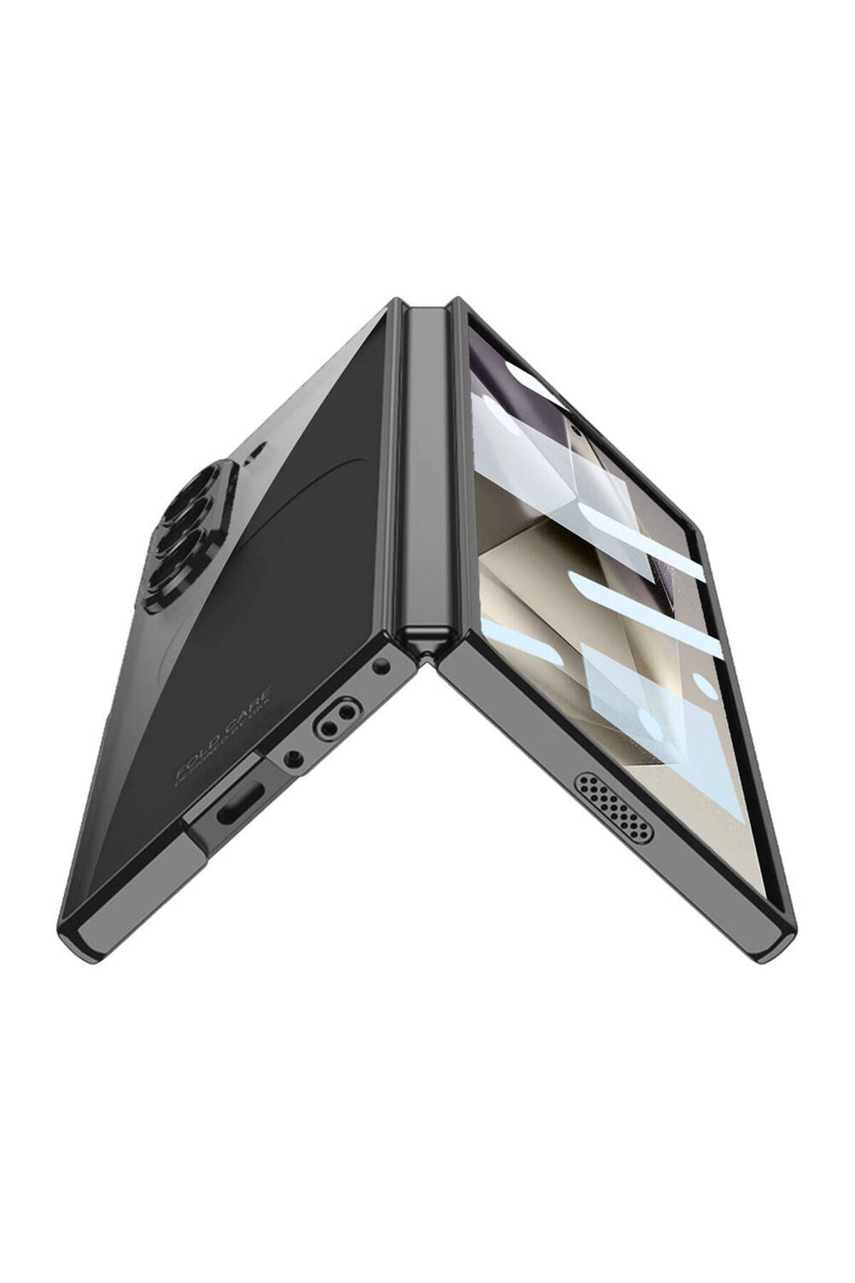 Galaxy Z Fold 6 Kılıf BTBM Full Camlı Kıpta Kapak-Gold