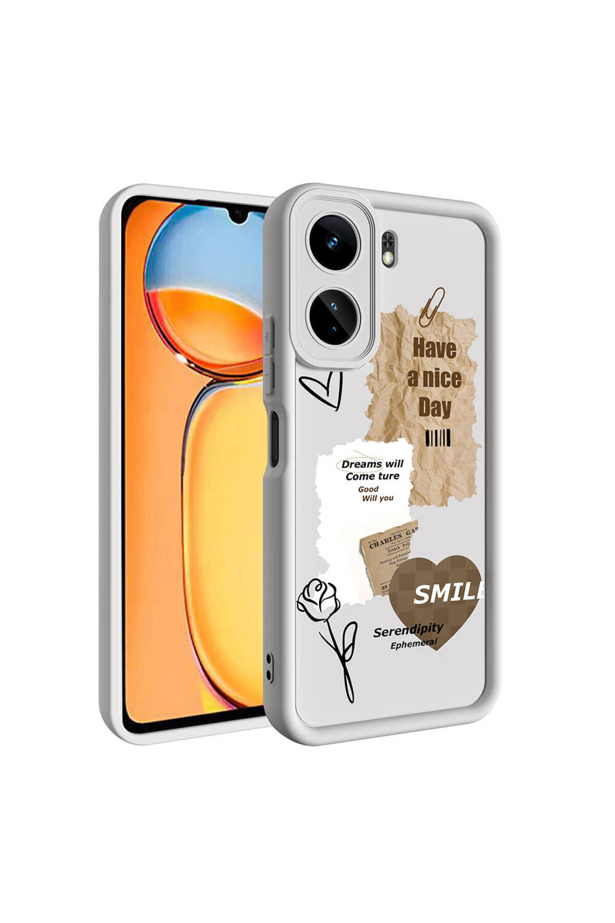 Redmi 13C Kılıf Kamera Korumalı Baskılı Arka Yüzey WNX Klas Kapak - Siyah