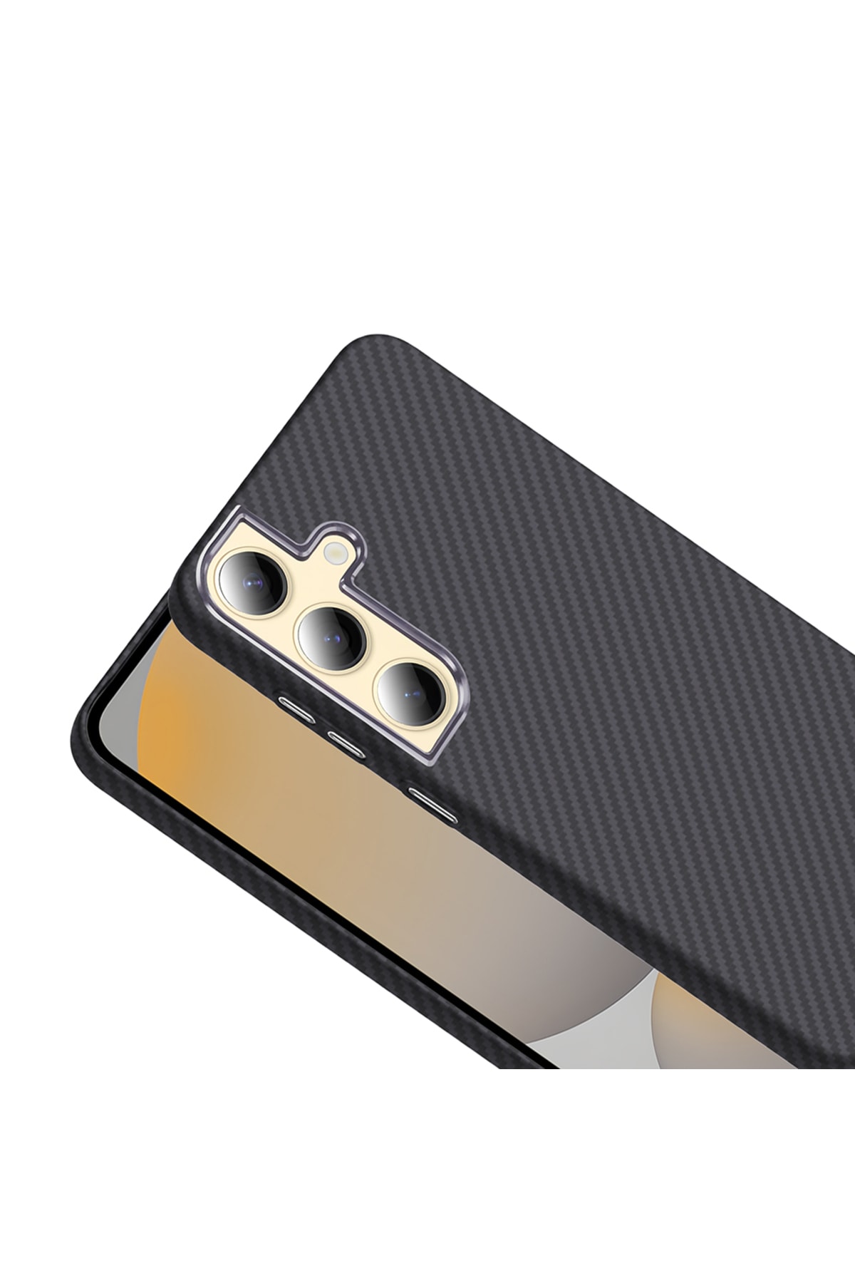 Galaxy S24 Plus Kılıf M-safe Şarj Özellikli Karbon Fiber Görünümlü TKNC Gros Kapak - Siyah-Lacivert