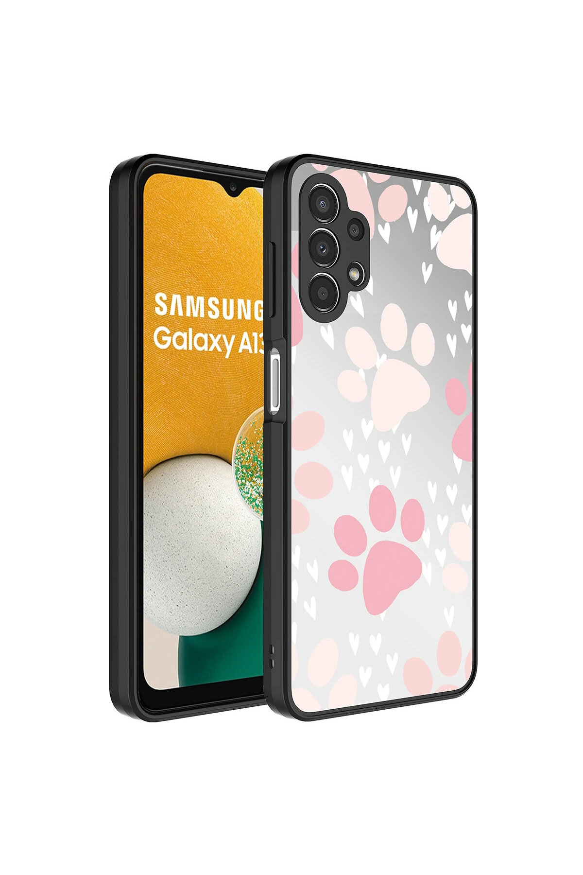 Galaxy A13 4G Kılıf Aynalı Desenli Kamera Korumalı Parlak EFFX Mirror Kapak - Pati