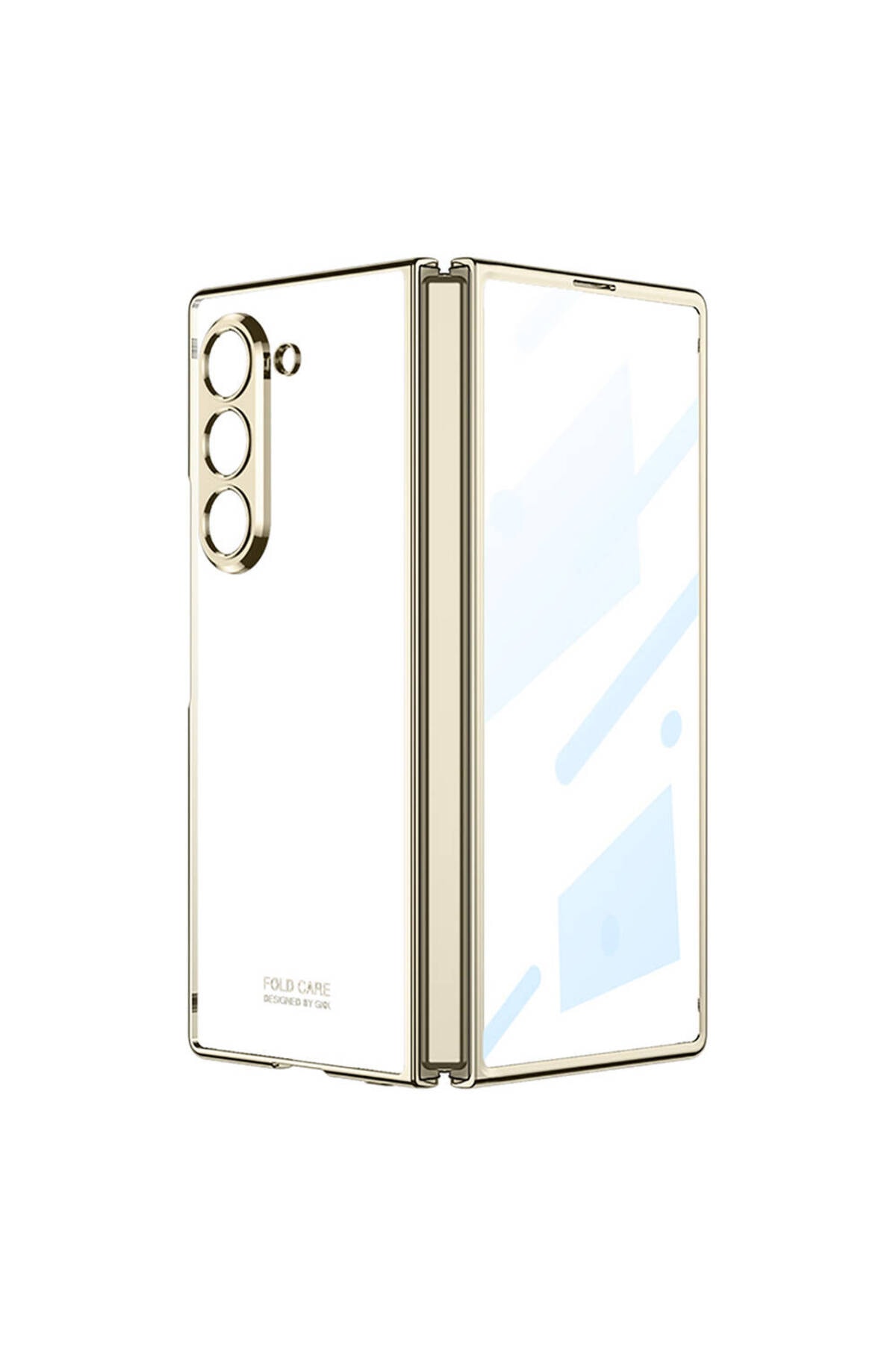 Galaxy Z Fold 6 Kılıf BTBM Full Camlı Kıpta Kapak-Gold