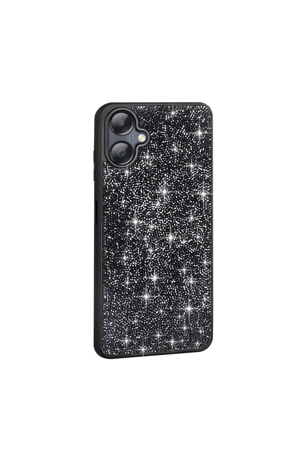 Galaxy A06 Kılıf Parlak Taşlı Tasarım EFFX Pırlanta Kapak - Beyaz