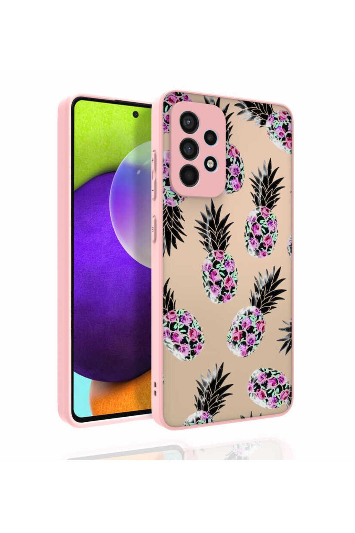 Galaxy A52 Kılıf Desenli Kamera Korumalı Parlak MKST Nora Kapak - NO1