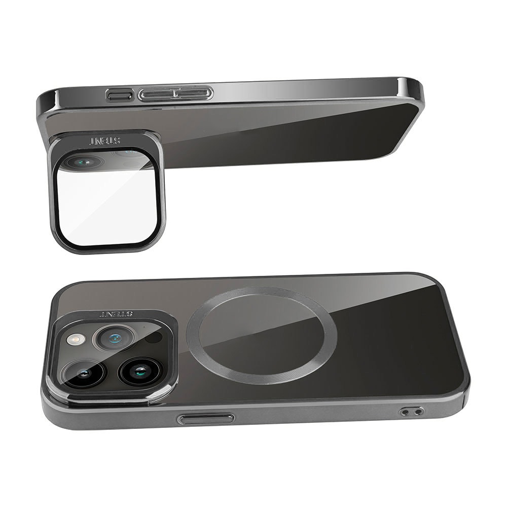 iPhone 15 Pro Max Uyumlu Magsafe Wireless Şarj Özellikli Standlı OMSY Klon Kapak-Lacivert