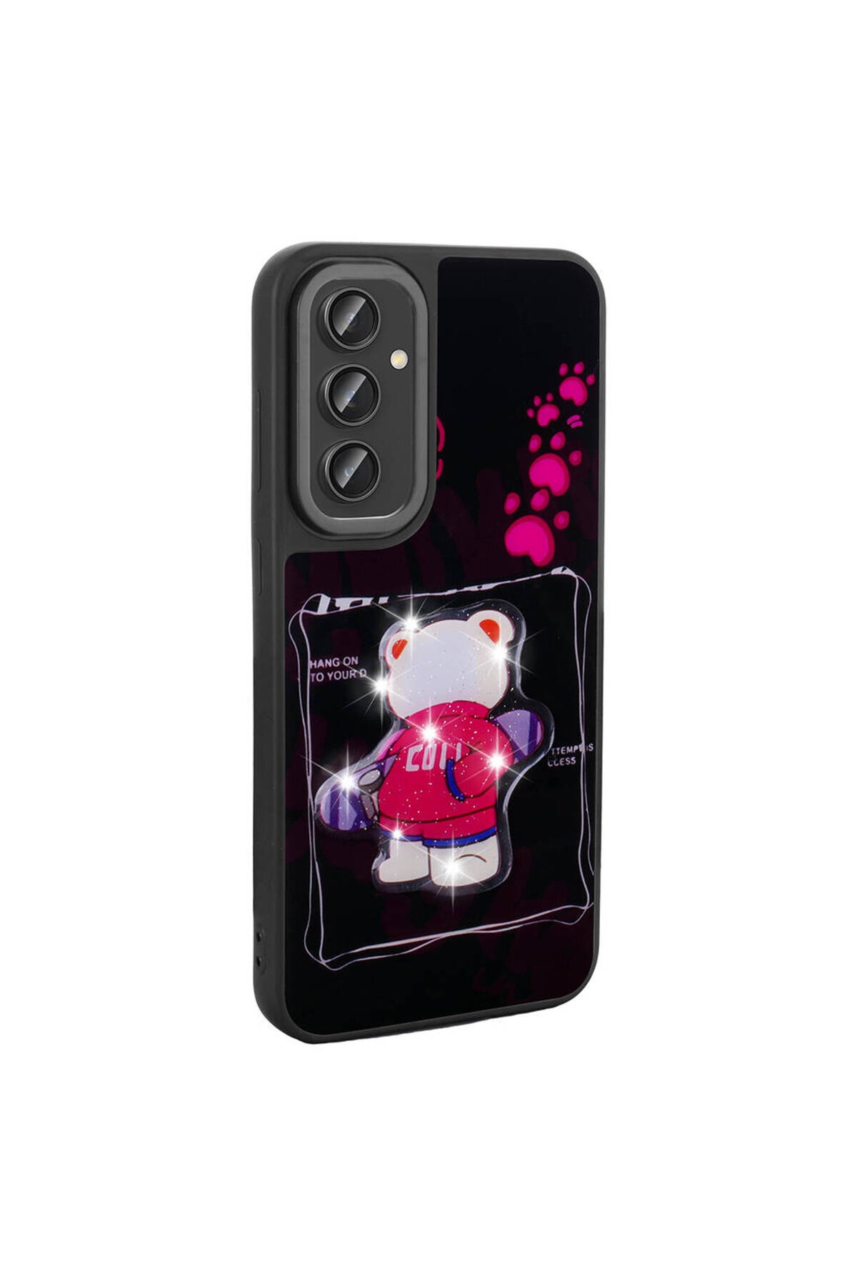 Galaxy A24 Kılıf Parlayan Kabartmalı İkonik Figürlü MXSP Amas Silikon Kapak - Siyah