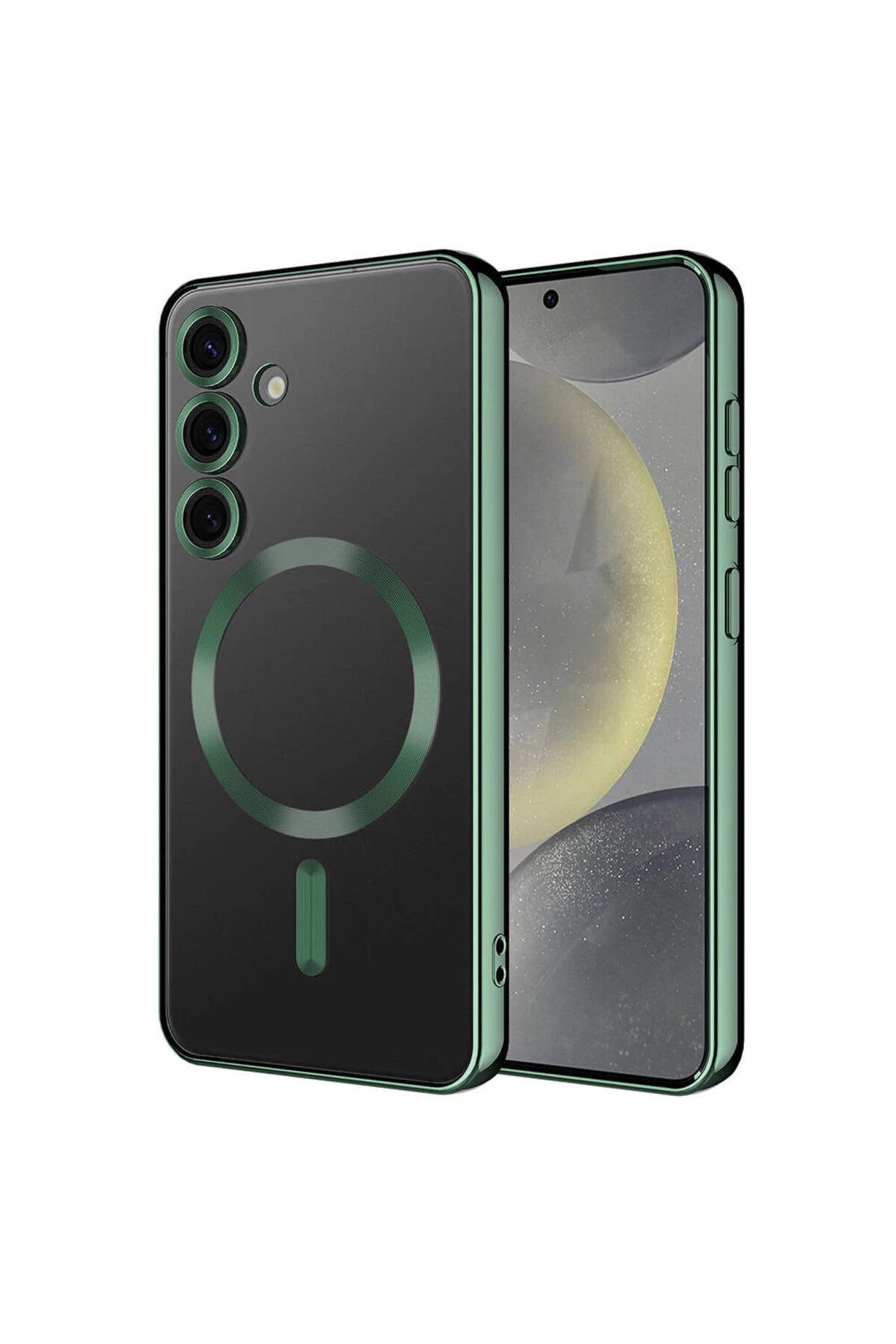 Galaxy S24 Plus Uyumlu Kamera Korumalı Magsafe Wireless Şarj Özellikli UCY Demre Kılıf-Deri