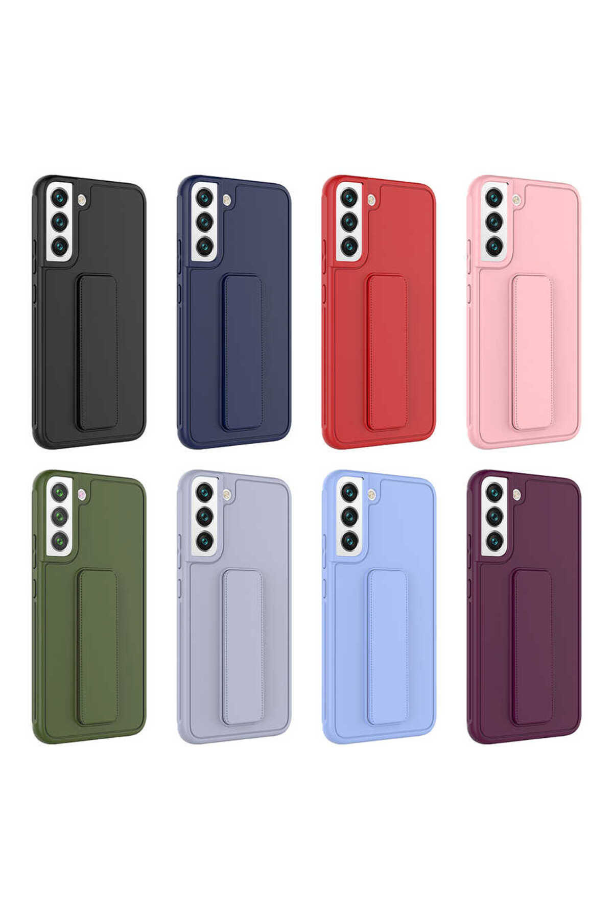 Galaxy S22 Plus Uyumlu MKST Qstand Kılıf-Gri
