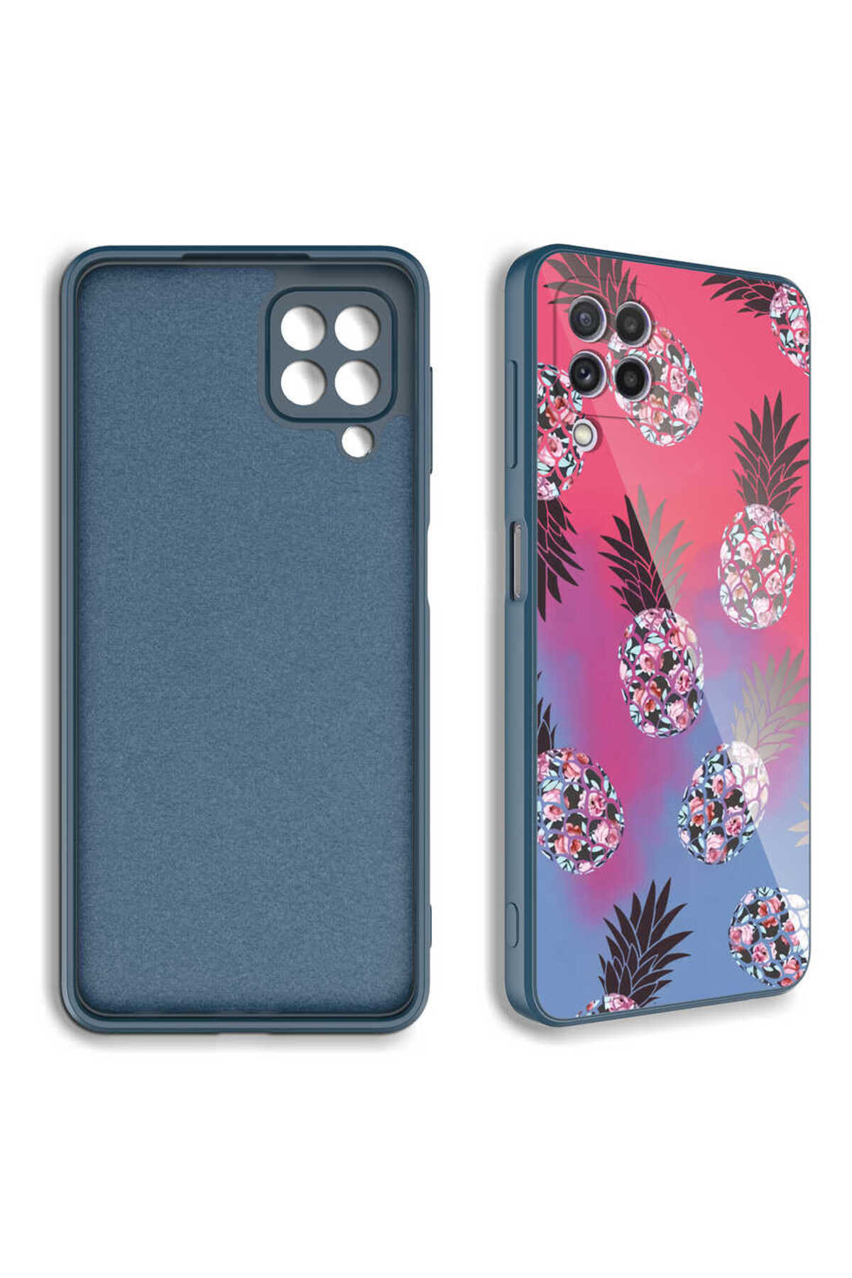 Galaxy A22 4G Kılıf Kamera Korumalı Desenli Sert Silikon FZD Epoksi Kapak - NO6