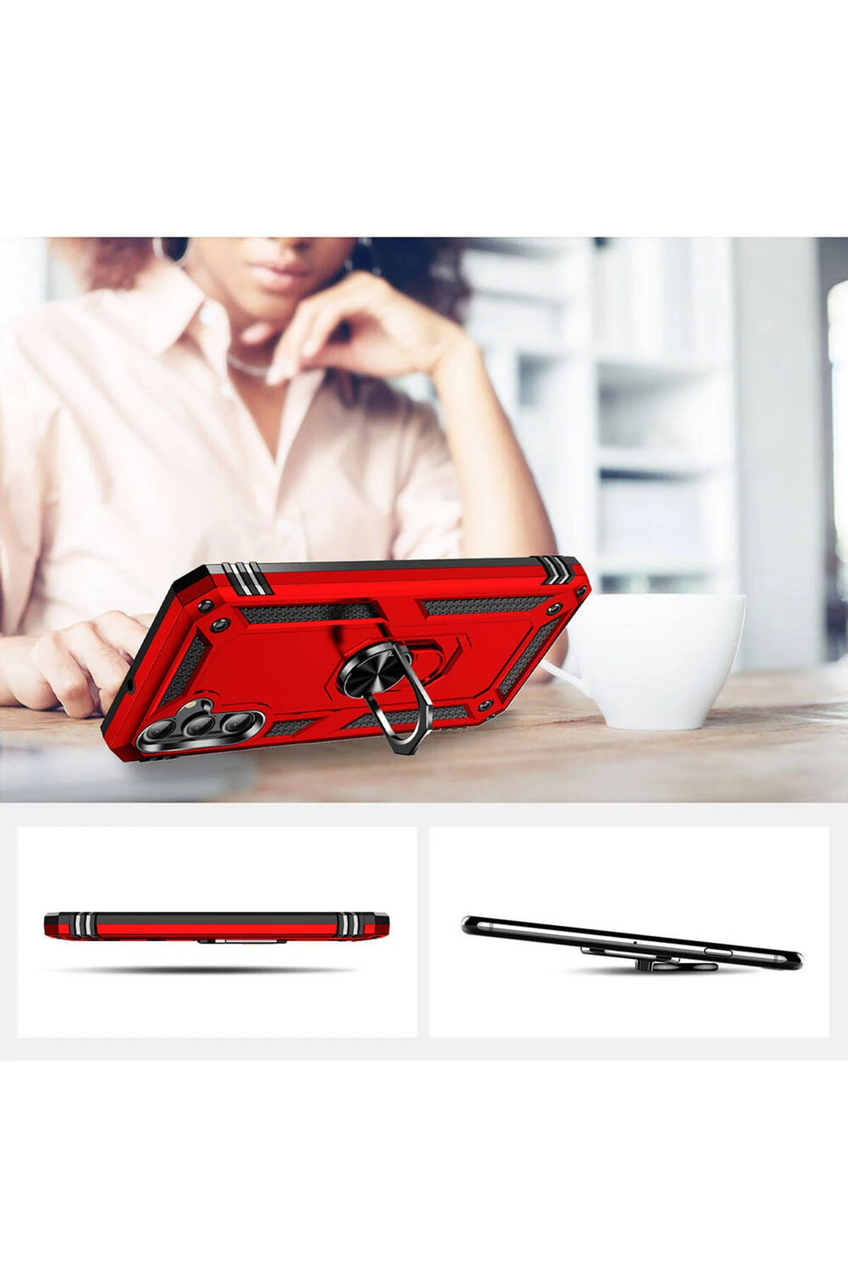 Galaxy A24 Kılıf FZD Vega Kapak - Kırmızı