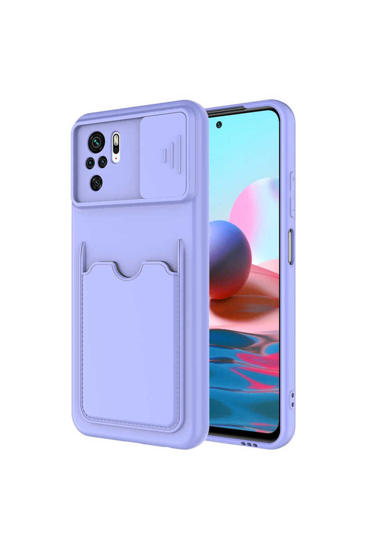 Redmi Note 10S Kılıf TLZN Kartix Kapak - Koyu Mor