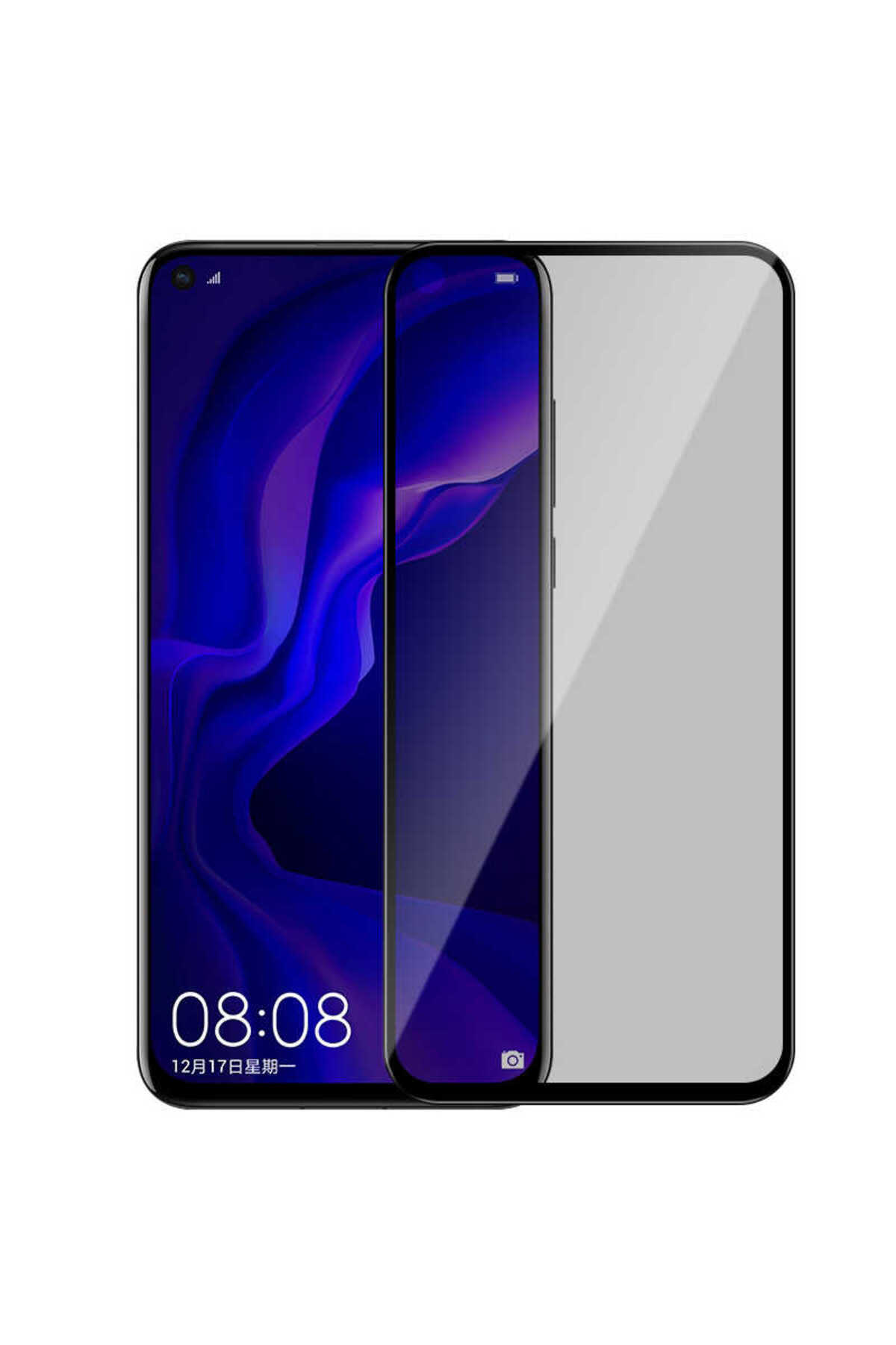 Huawei P40 Lite Uyumlu Davin 5D Privacy Cam OMSY Ekran Koruyucu