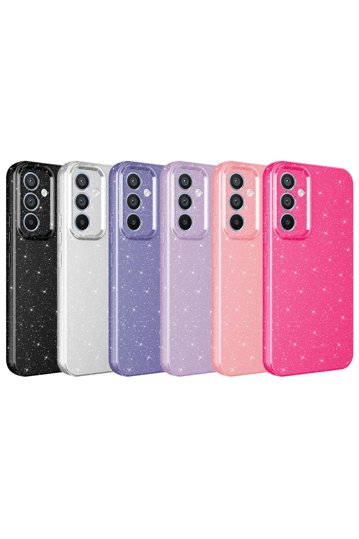 Galaxy A34 Kılıf Kamera Korumalı Simli Lüks MNC Koton Kapak - Lila
