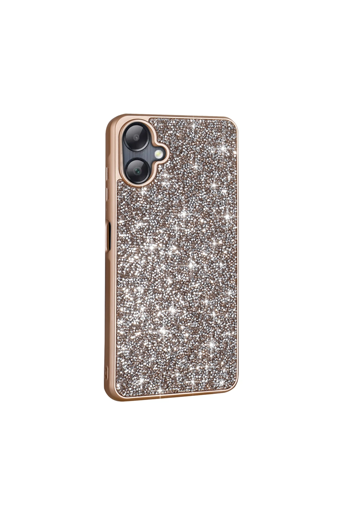 Galaxy A06 Kılıf Parlak Taşlı Tasarım EFFX Pırlanta Kapak - Beyaz