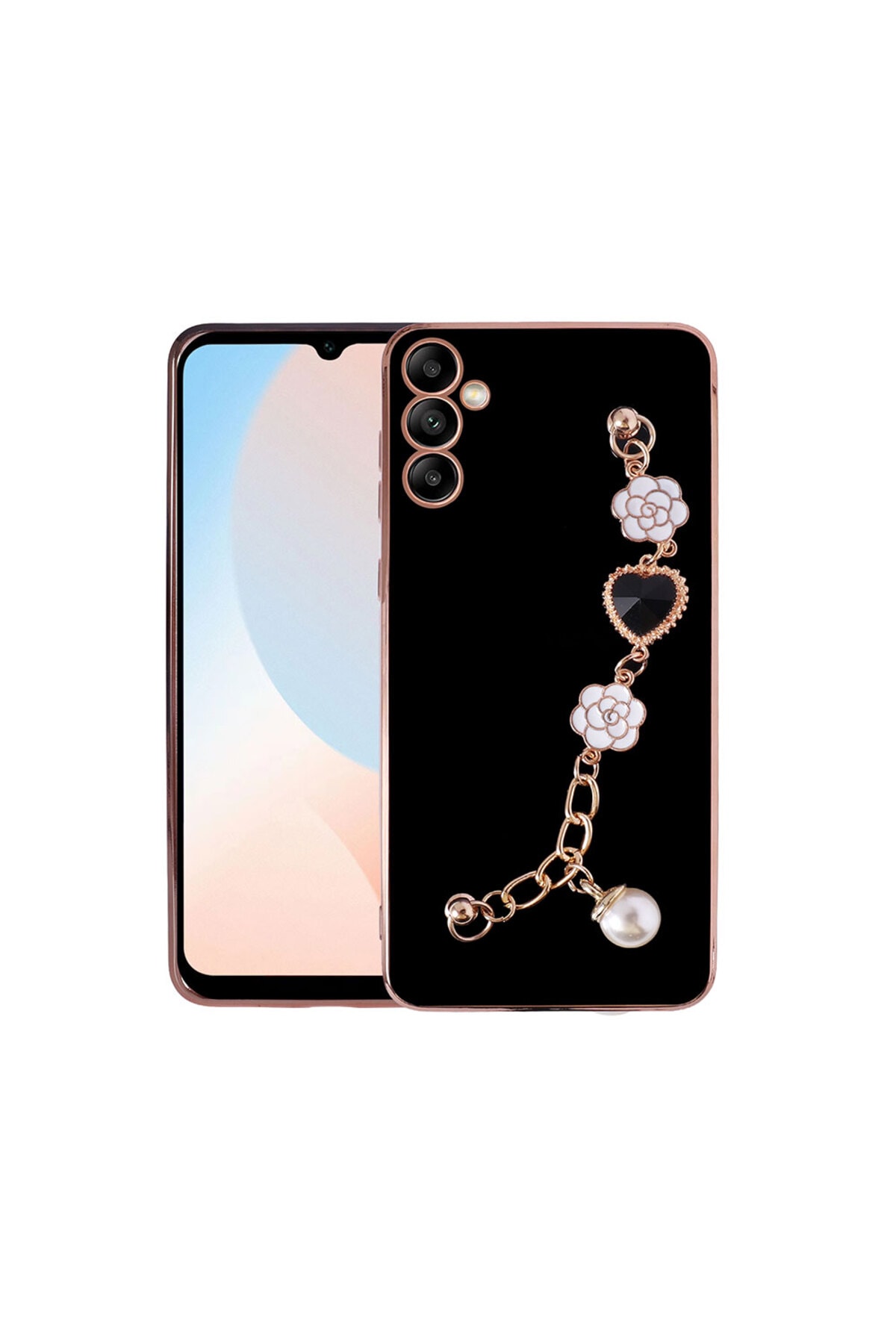 Galaxy A34 Kılıf El Tutamaçlı Kamera Korumalı LCKC Taka Silikon Kapak - Siyah