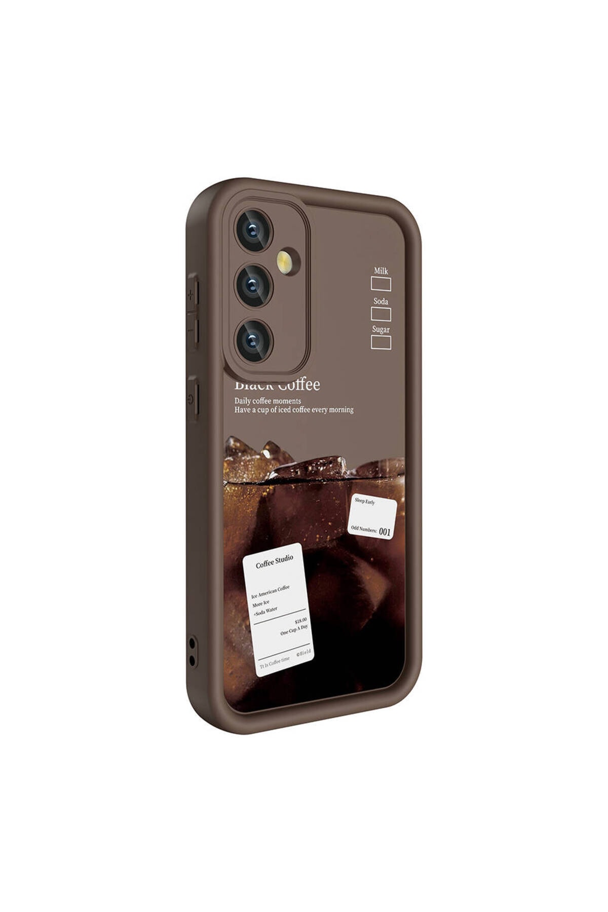 Galaxy S24 Kılıf Kamera Korumalı Baskılı Arka Yüzey TKNC Klas Kapak - Koyu Kahve