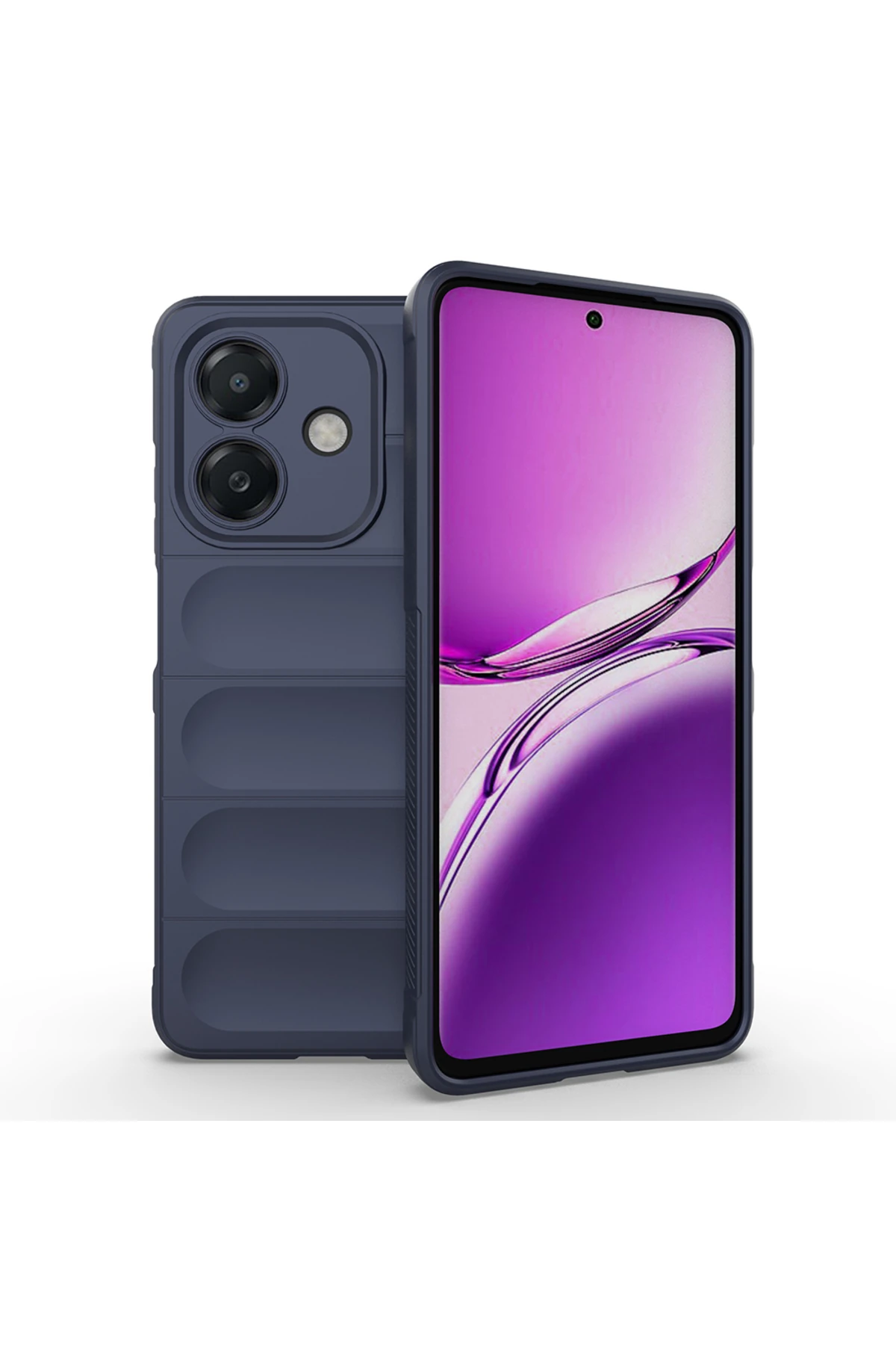 A3 Kılıf Esnek TPU Oyuklu Arka Yüzey Tasarımlı TYGO Etnik Silikon Kapak - Lacivert